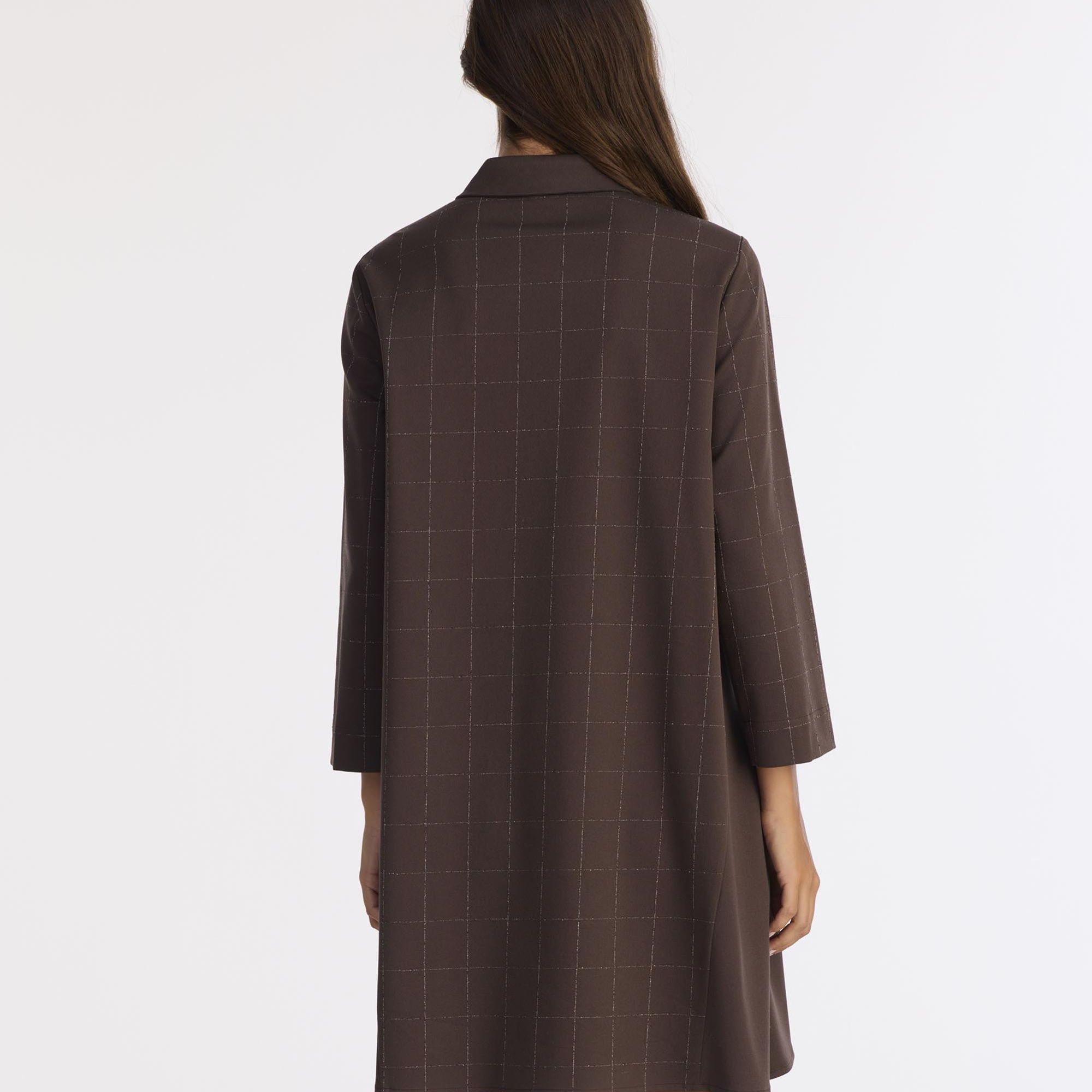 YARGICI A Form Gömlek Yaka Uzun Kol Elbise