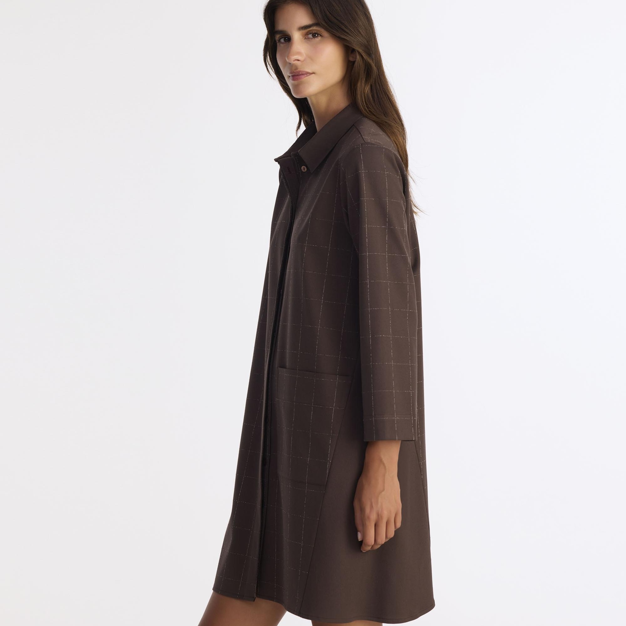 YARGICI A Form Gömlek Yaka Uzun Kol Elbise