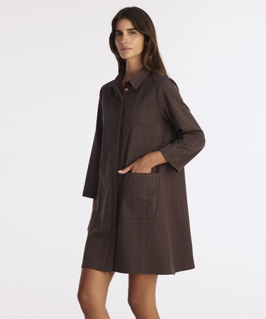  YARGICI A Form Gömlek Yaka Uzun Kol Elbise