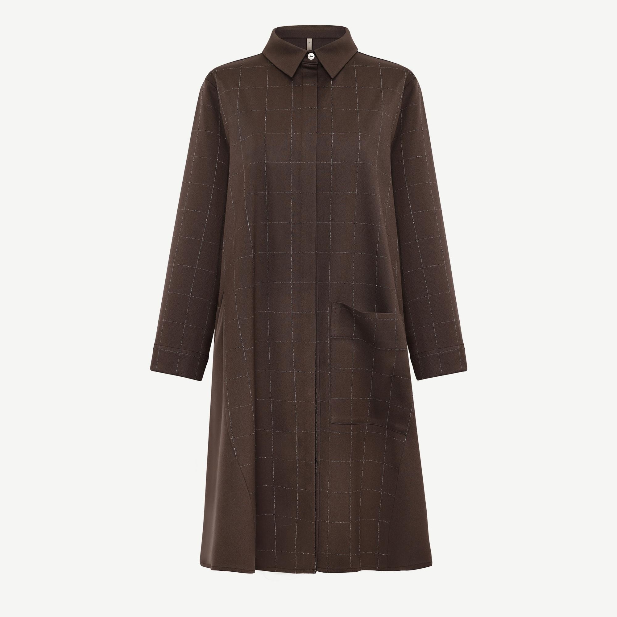 YARGICI A Form Gömlek Yaka Uzun Kol Elbise