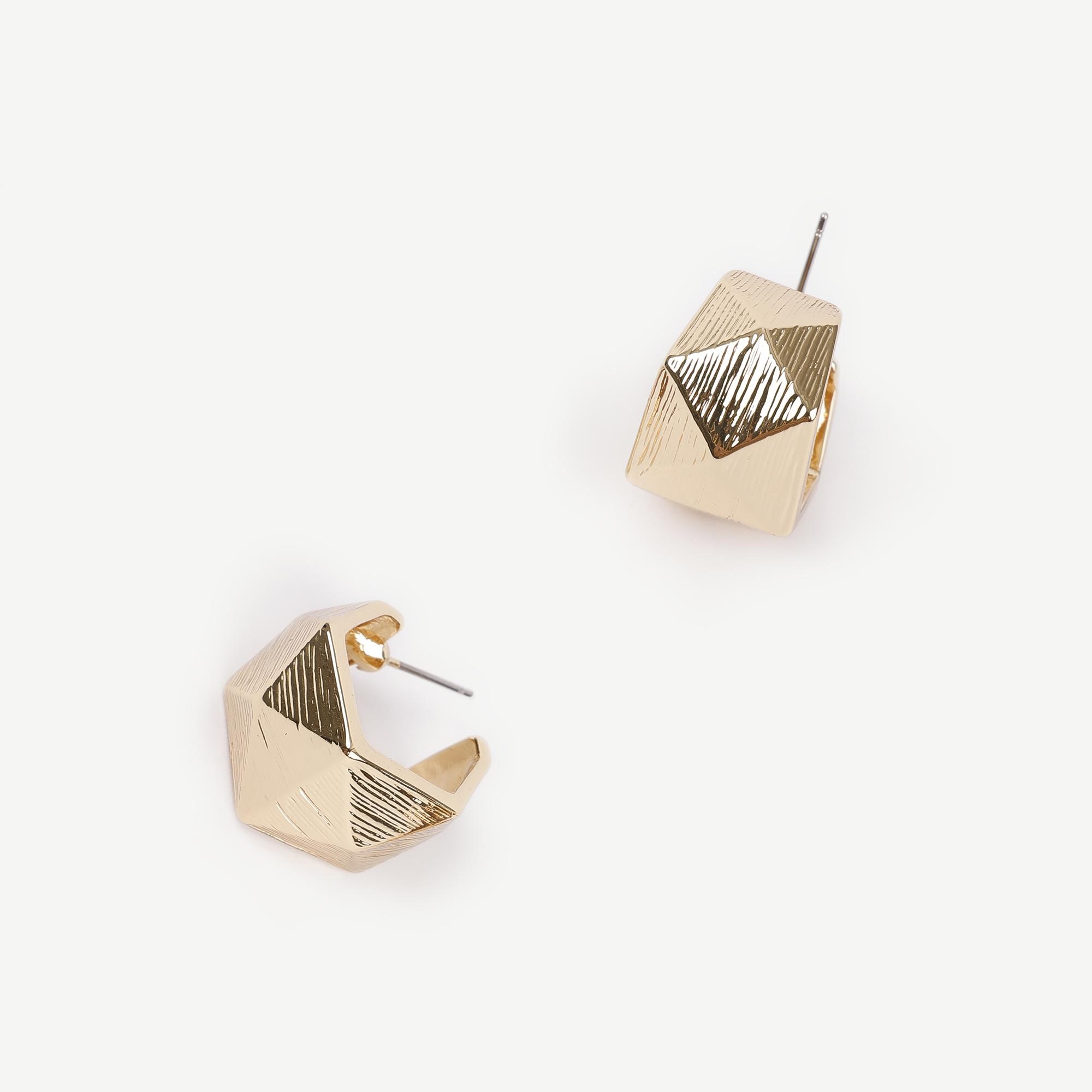 YARGICI Geometrik Formlu Gold Küpe