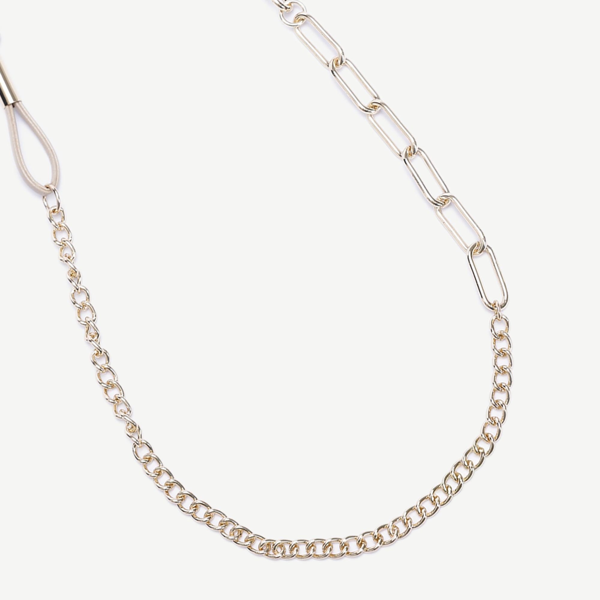 YARGICI Zincir Detaylı Gold Kolye