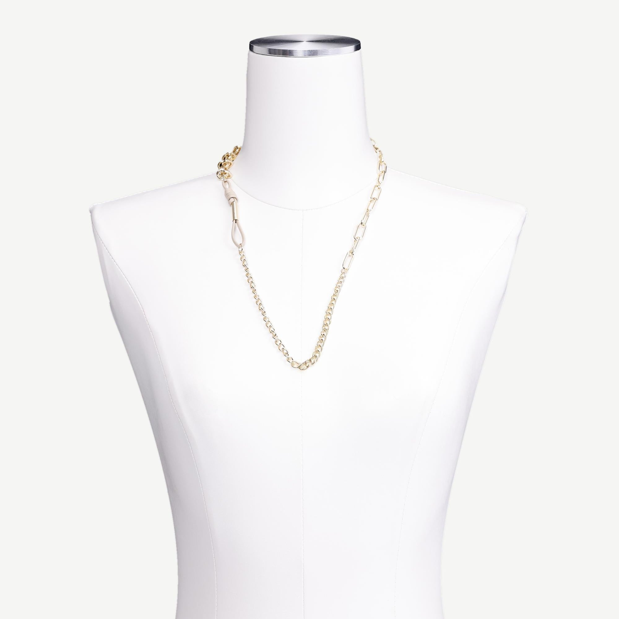 YARGICI Zincir Detaylı Gold Kolye