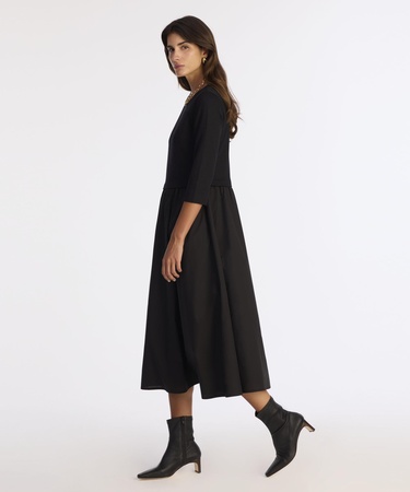  YARGICI Bol Bisiklet Yaka 3/4 Kol Elbise