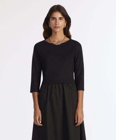  YARGICI Bol Bisiklet Yaka 3/4 Kol Elbise