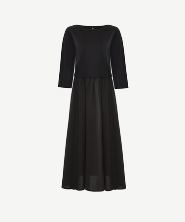  YARGICI Bol Bisiklet Yaka 3/4 Kol Elbise