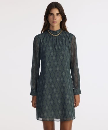  YARGICI Bol Yarım Balıkçı Yaka Uzun Kol Elbise