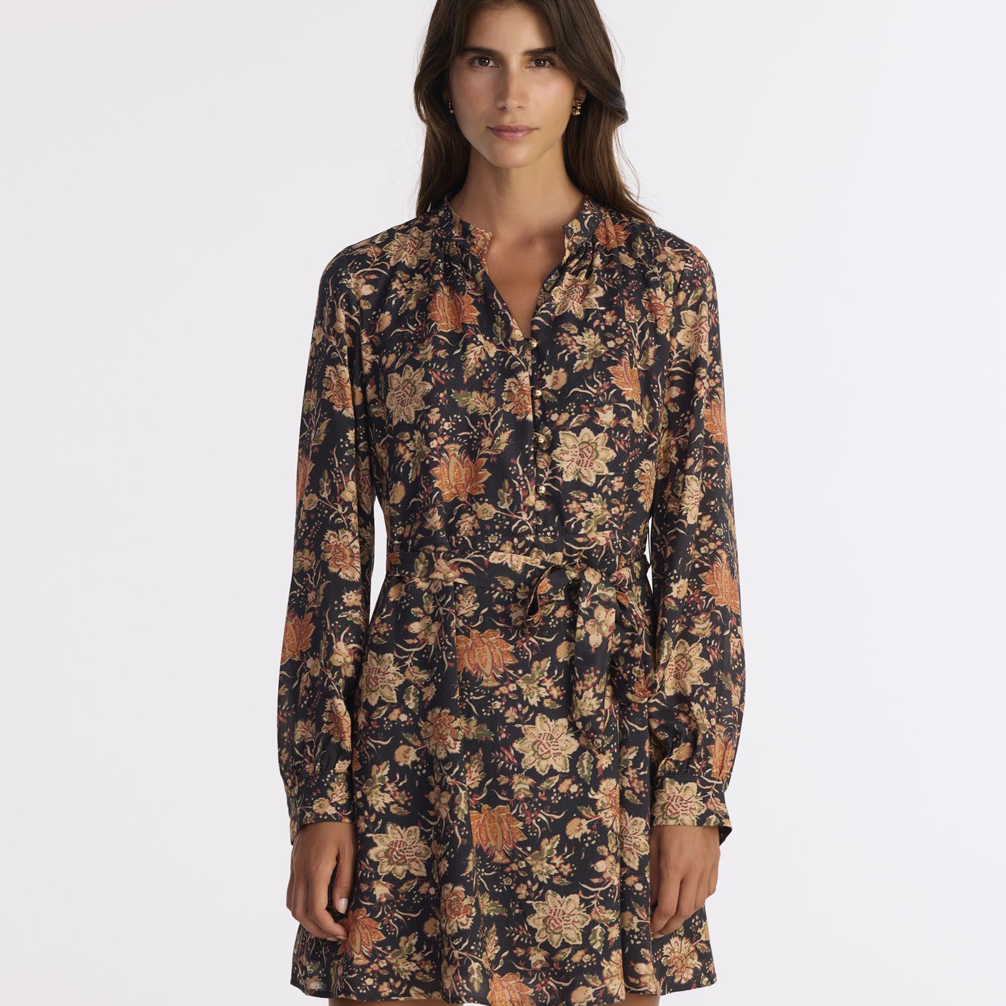 YARGICI Bol Hakim Yaka Uzun Kol Elbise