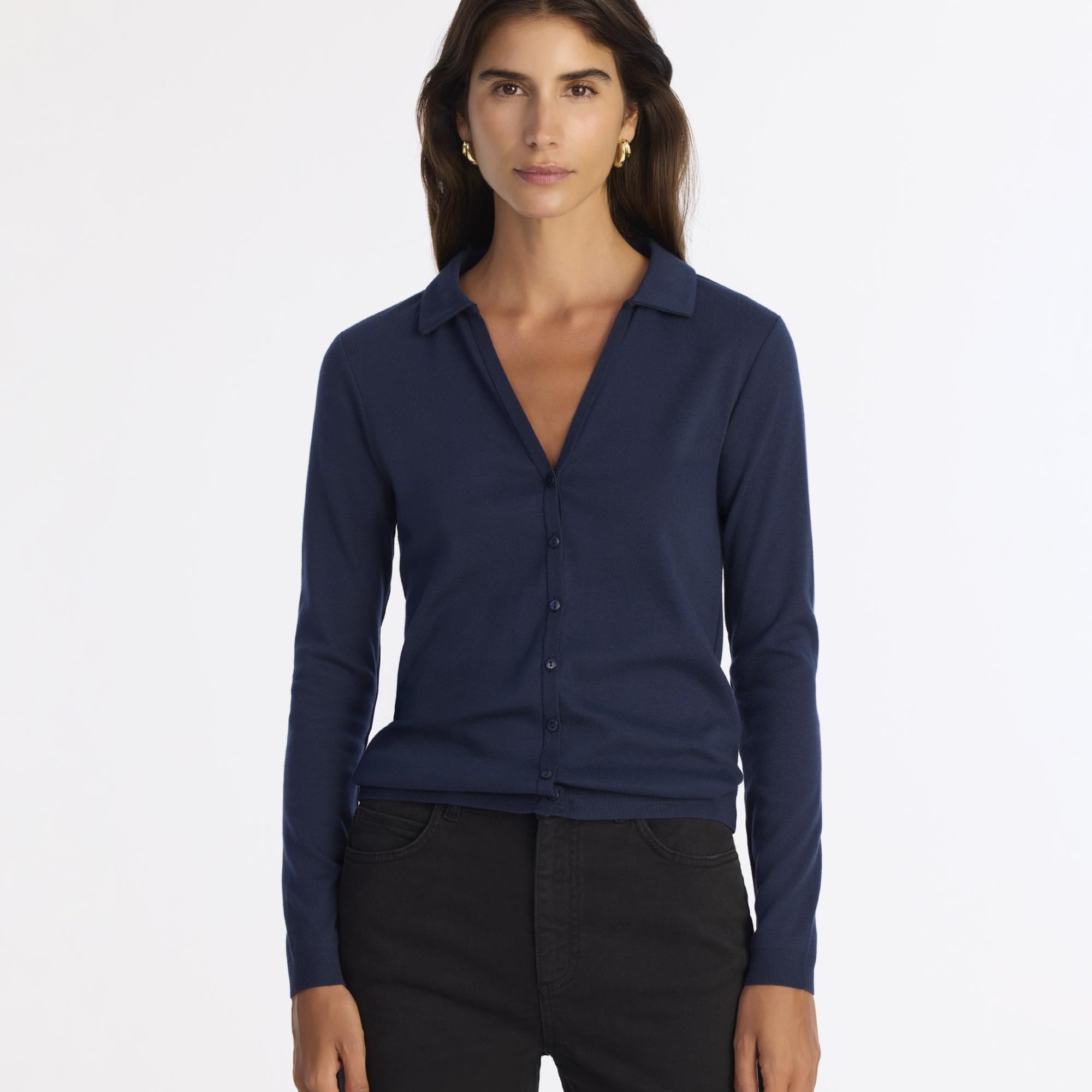 YARGICI Yaka Detaylı Uzun Kollu Hırka