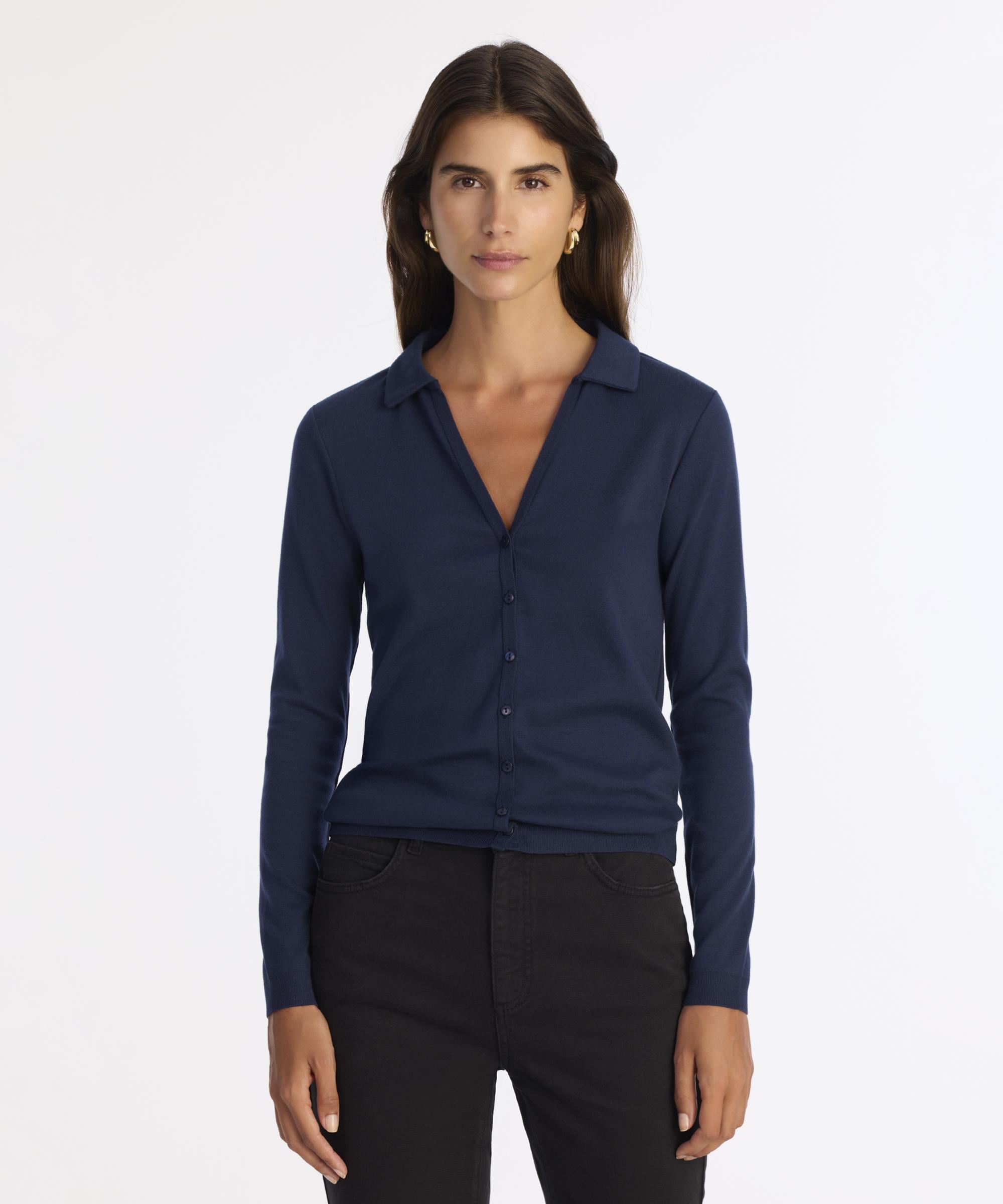  YARGICI Yaka Detaylı Uzun Kollu Hırka