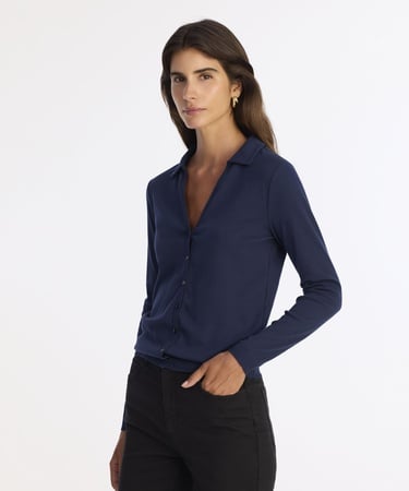  YARGICI Yaka Detaylı Uzun Kollu Hırka