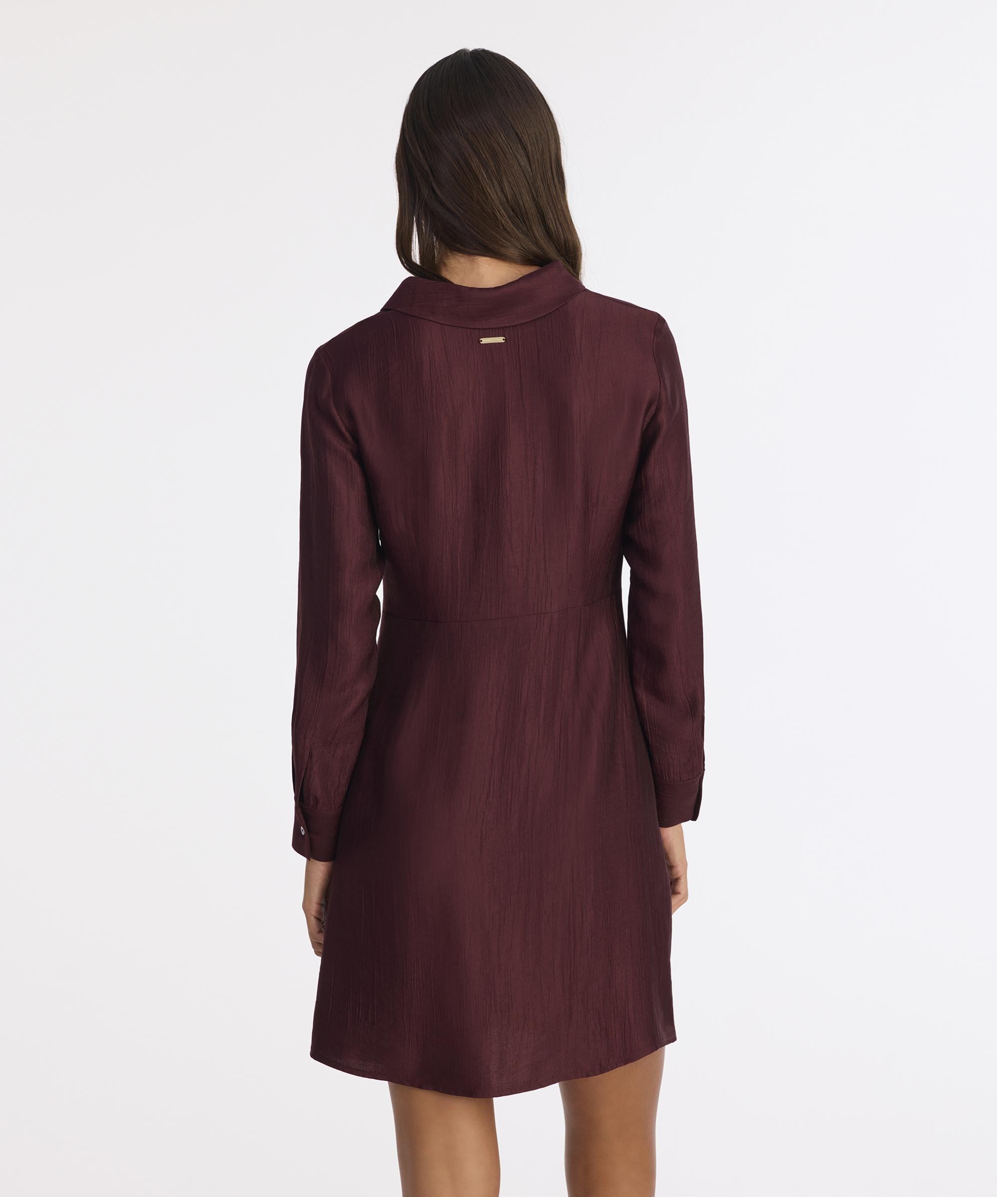 YARGICI Düz V Yaka Uzun Kol Elbise