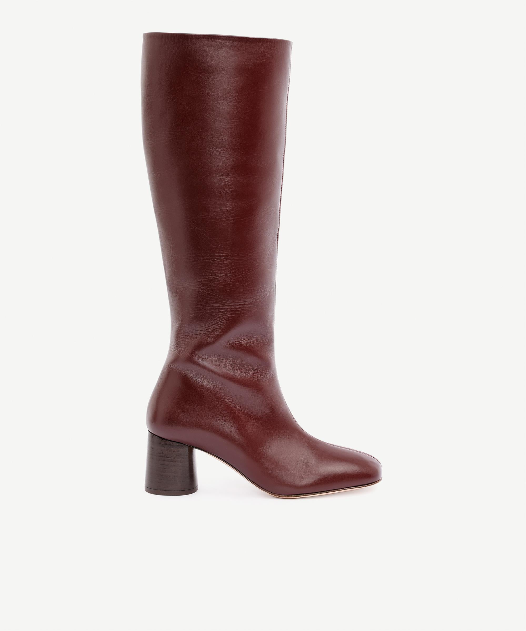  YARGICI Silindir Topuk Detaylı Deri Çizme