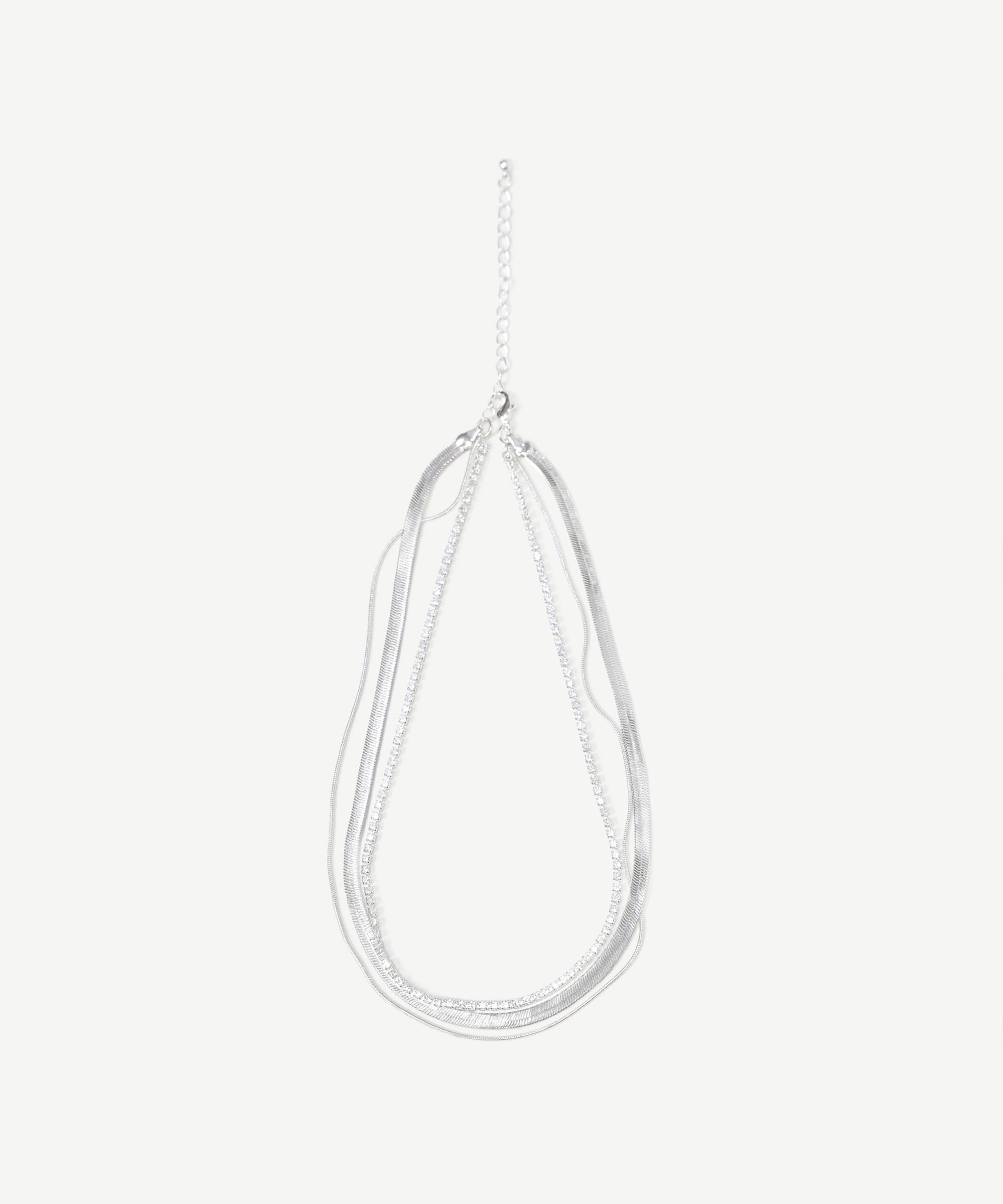  YARGICI Çok Sıralı Silver Kolye