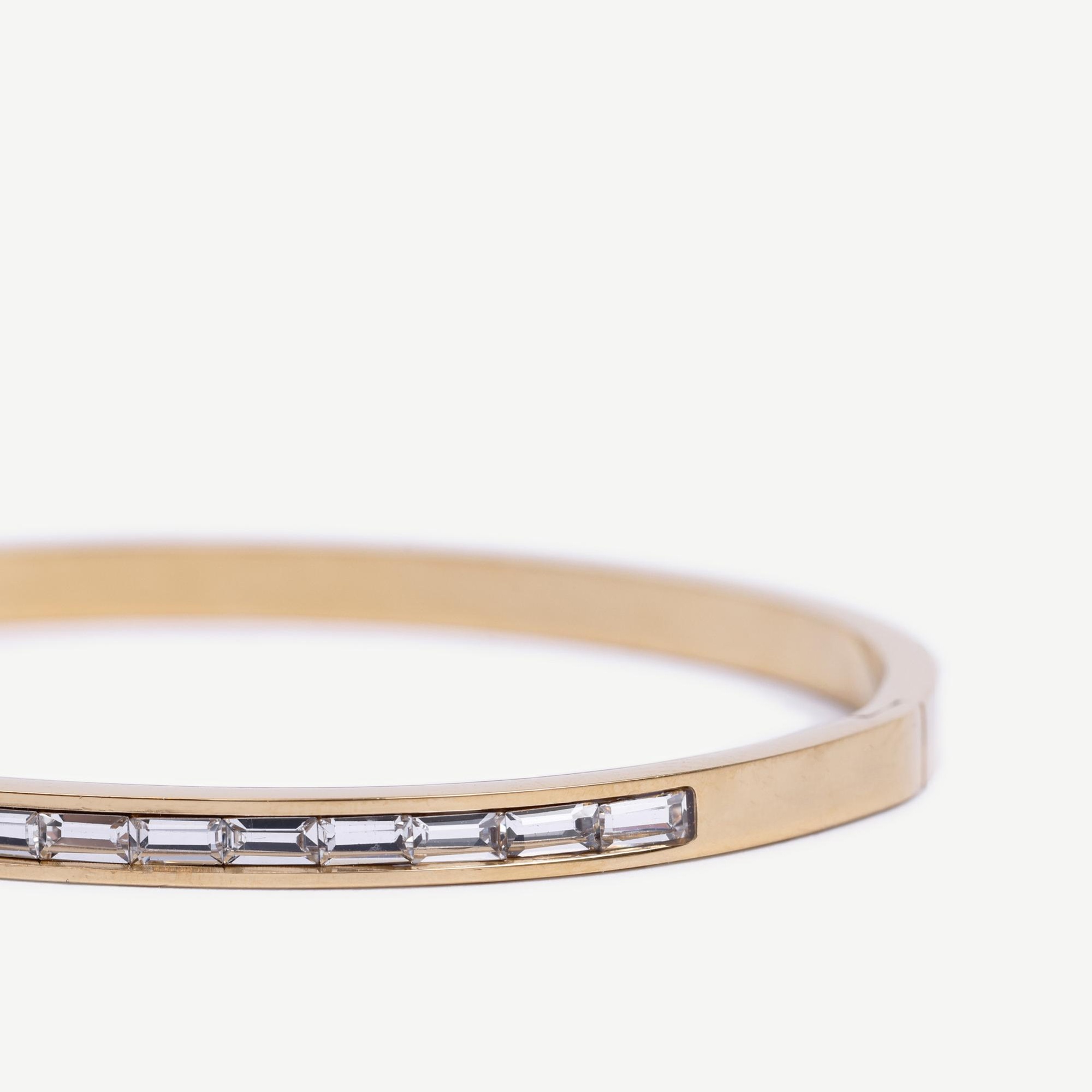 YARGICI Cam Taş Detaylı Gold Bileklik