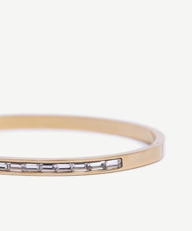  YARGICI Cam Taş Detaylı Gold Bileklik