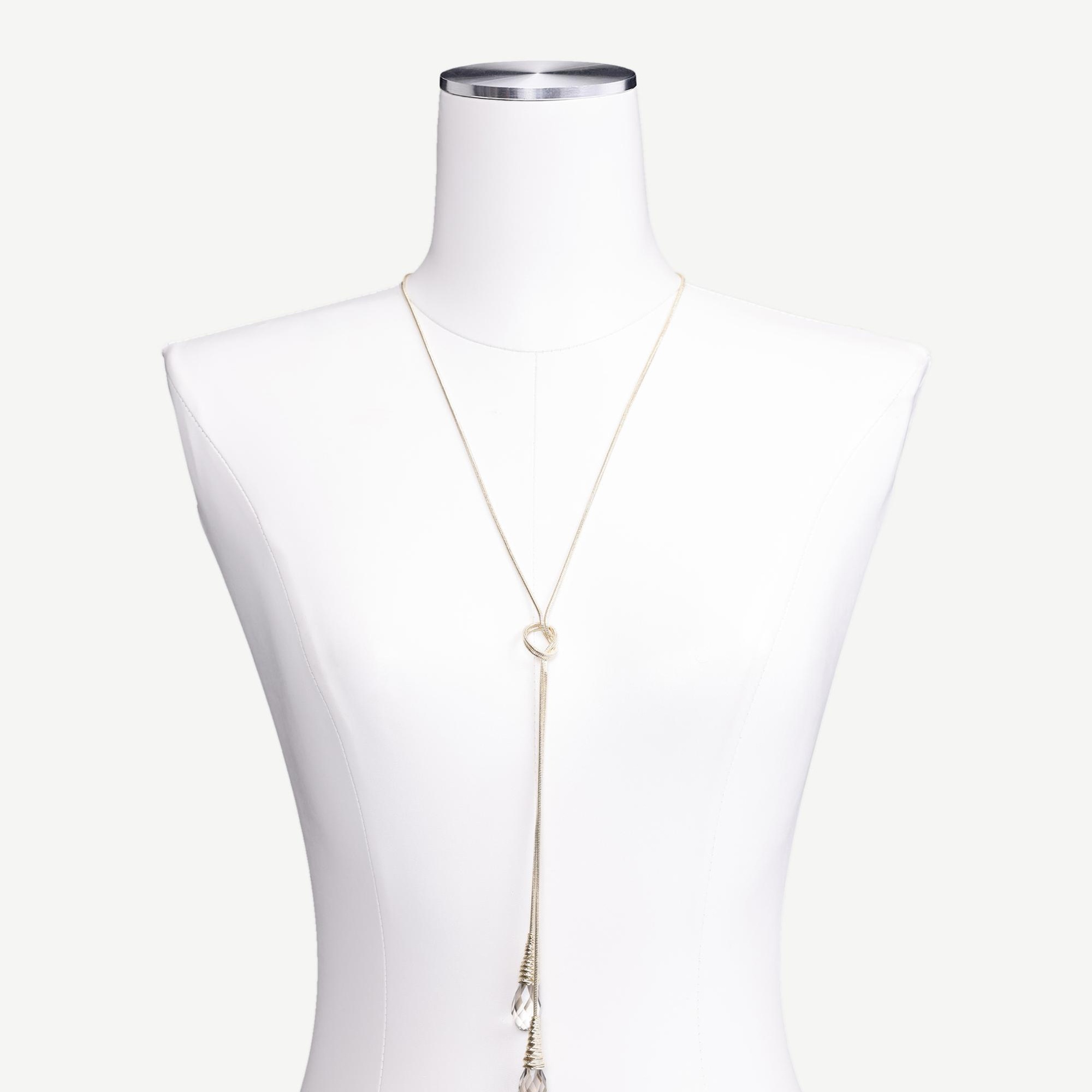 YARGICI Cam Taş Detaylı Uzun Kolye