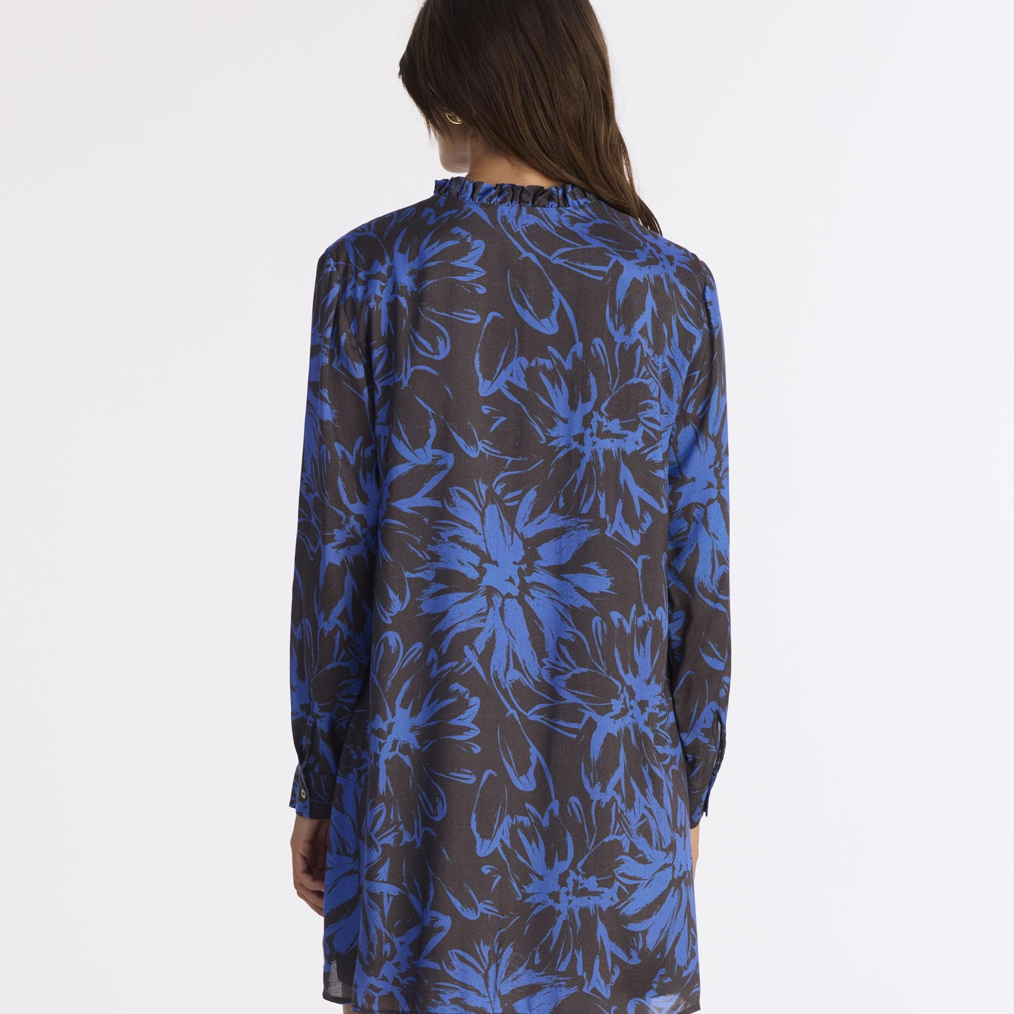 YARGICI Bol Boyundan Bağlamalı Uzun Kol Elbise