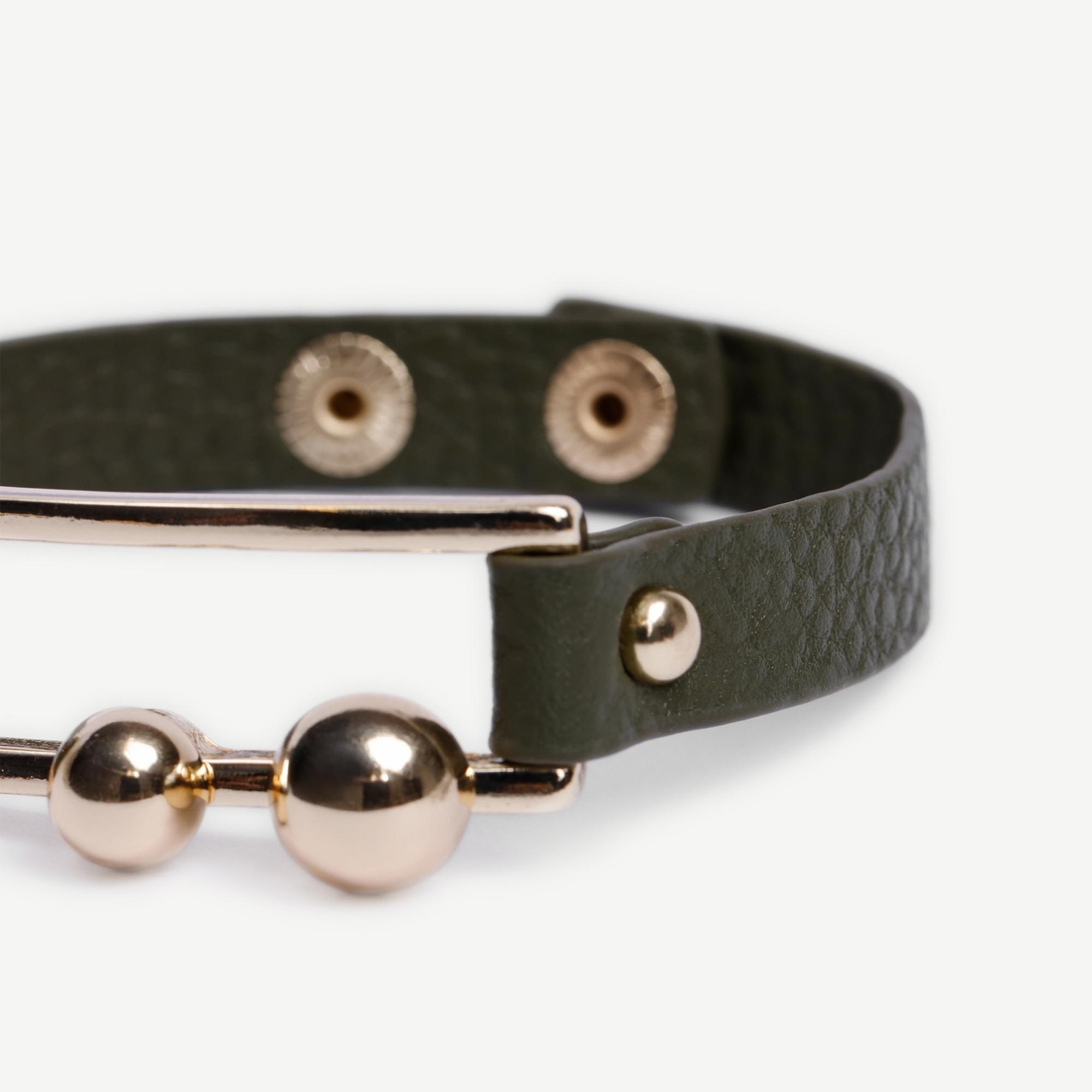 YARGICI Deri Ve Metal Aksesuarlı Bileklik