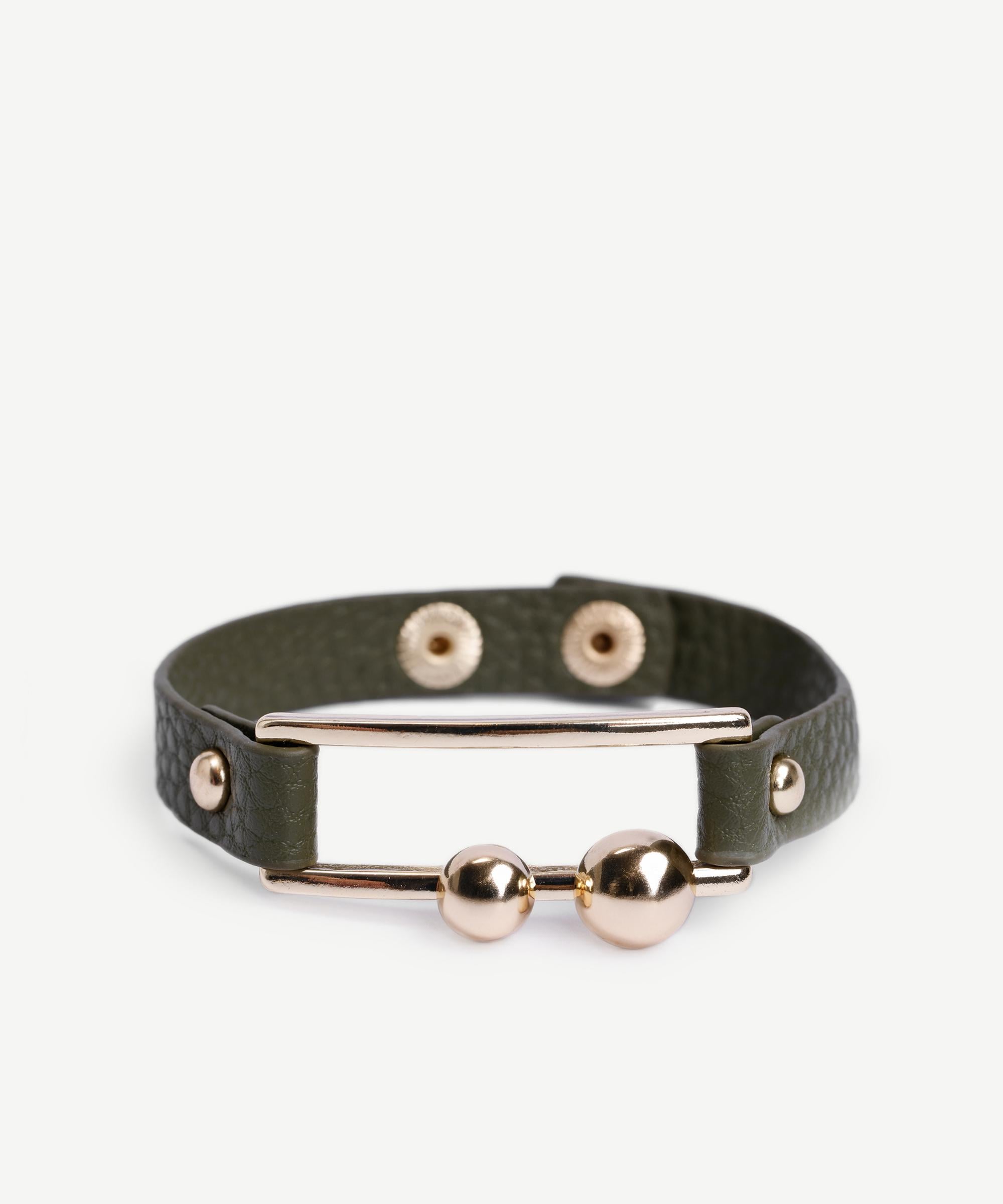  YARGICI Deri Ve Metal Aksesuarlı Bileklik