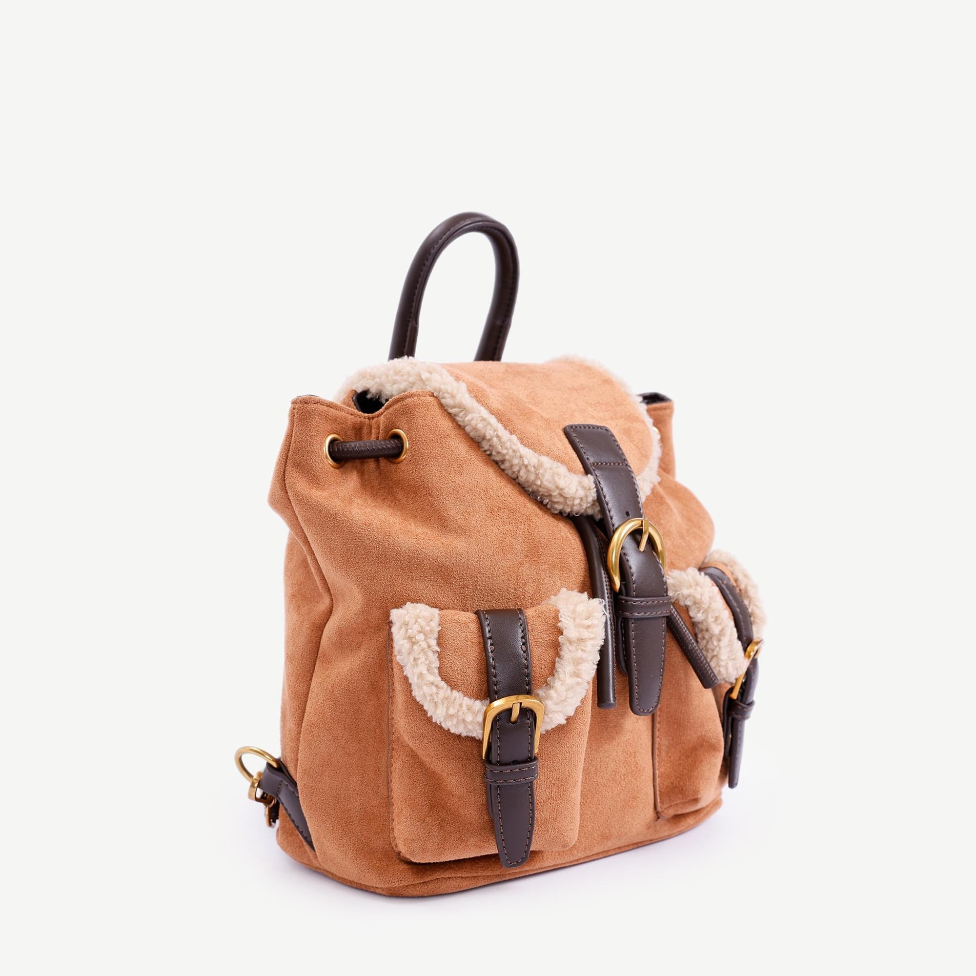 YARGICI Çift Cepli Peluş Garnili Sırt Çantası