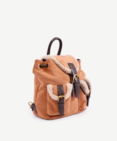  YARGICI Çift Cepli Peluş Garnili Sırt Çantası