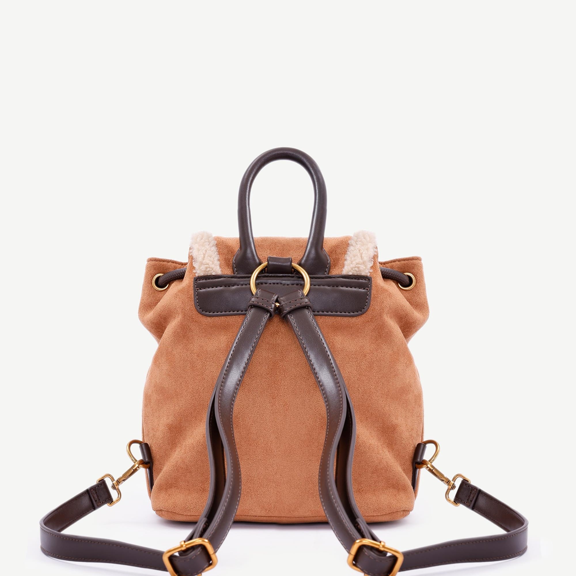 YARGICI Çift Cepli Peluş Garnili Sırt Çantası