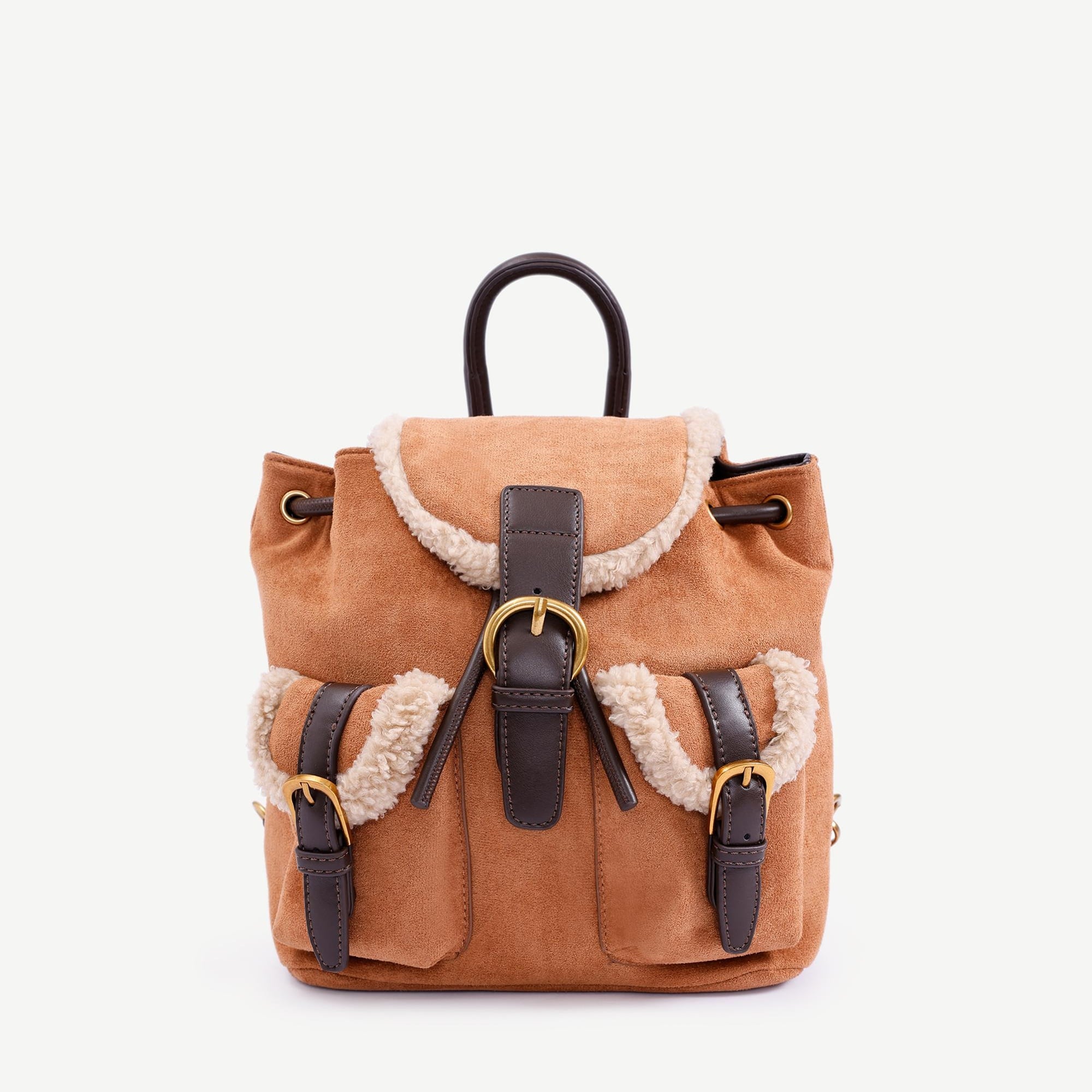 YARGICI Çift Cepli Peluş Garnili Sırt Çantası