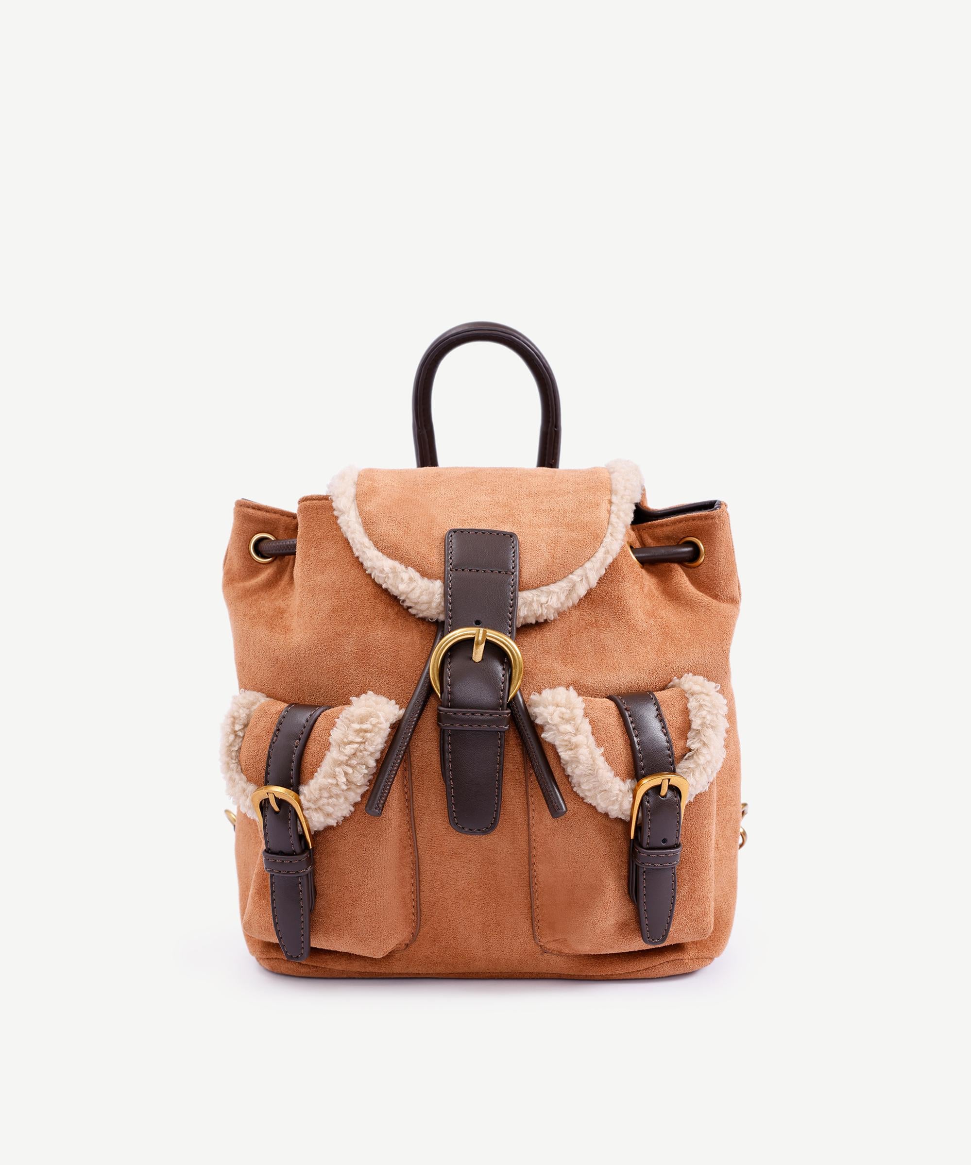  YARGICI Çift Cepli Peluş Garnili Sırt Çantası