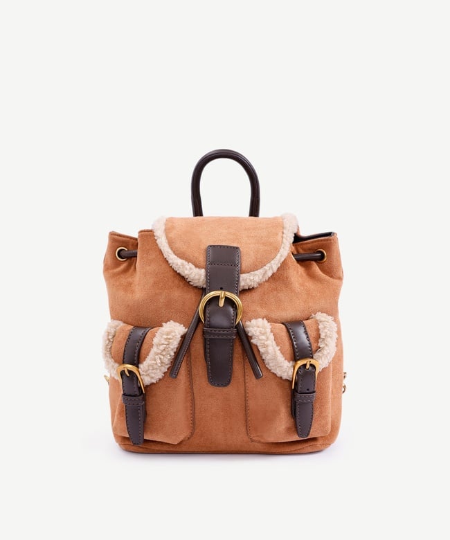  YARGICI Çift Cepli Peluş Garnili Sırt Çantası