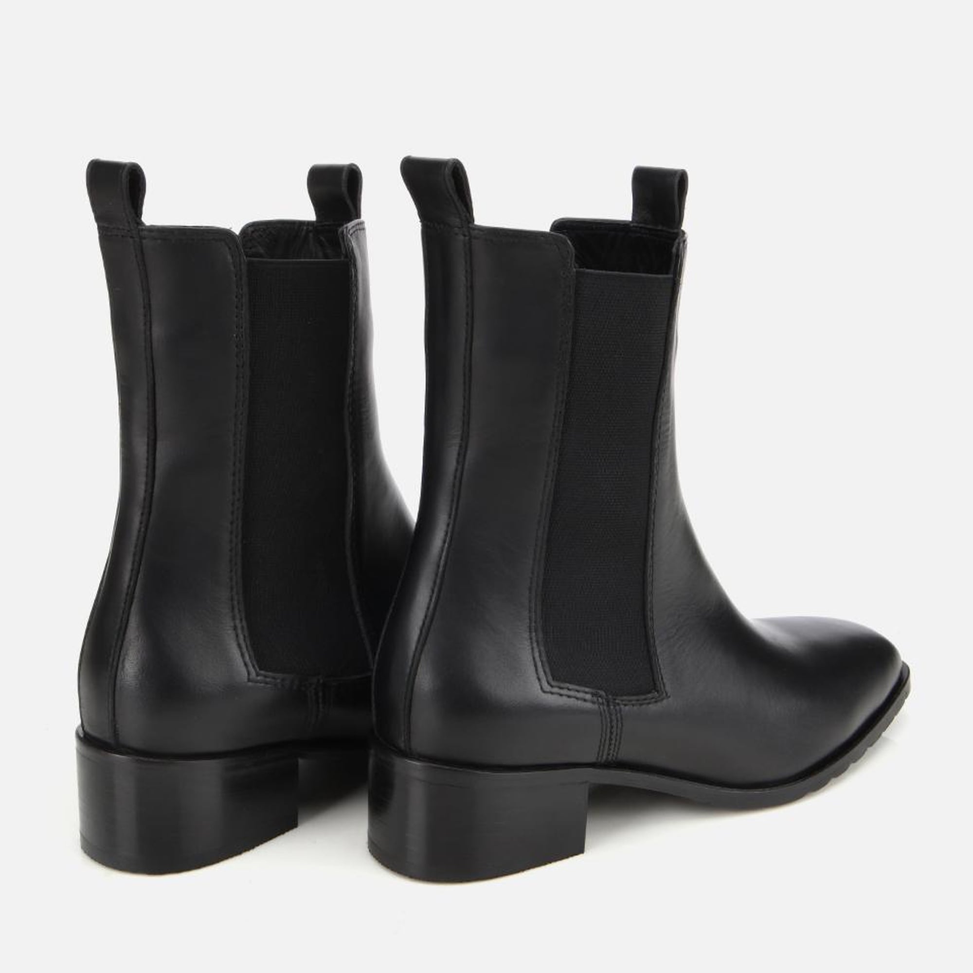 Kadın Deri Siyah Lastik Detaylı Düz Bot