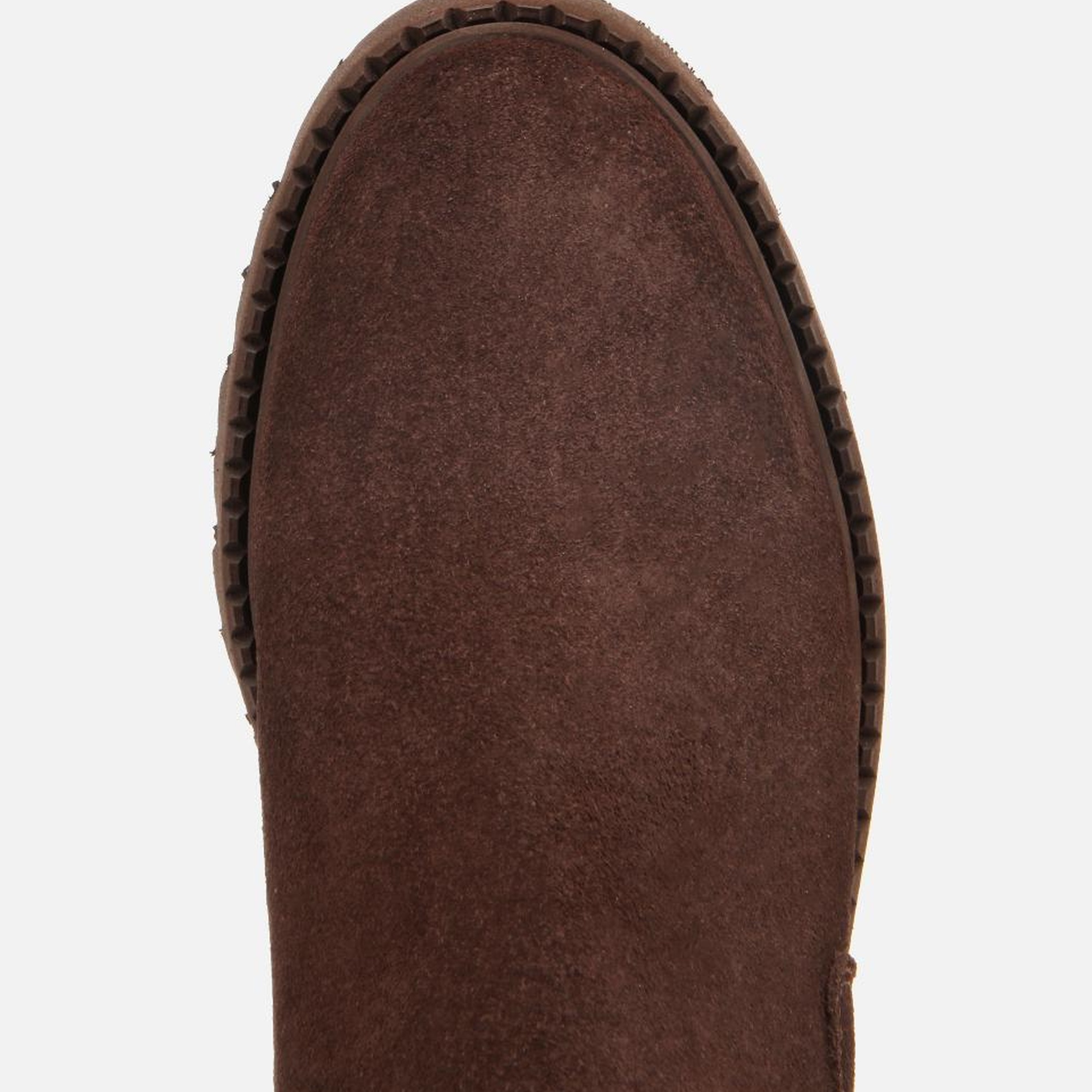 Kadın Süet Deri Kahverengi Lastik Detaylı Düz Bot