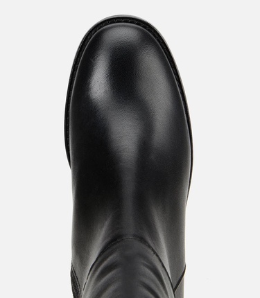  Kadın Deri Siyah Bilekte Topuklu Bot