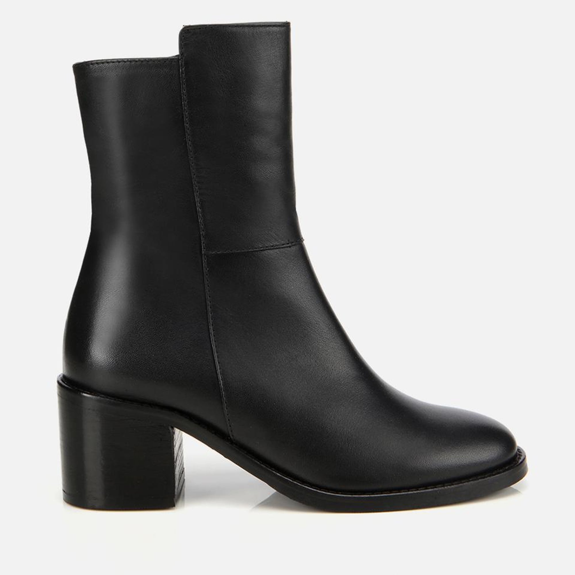 Kadın Deri Siyah Bilekte Topuklu Bot