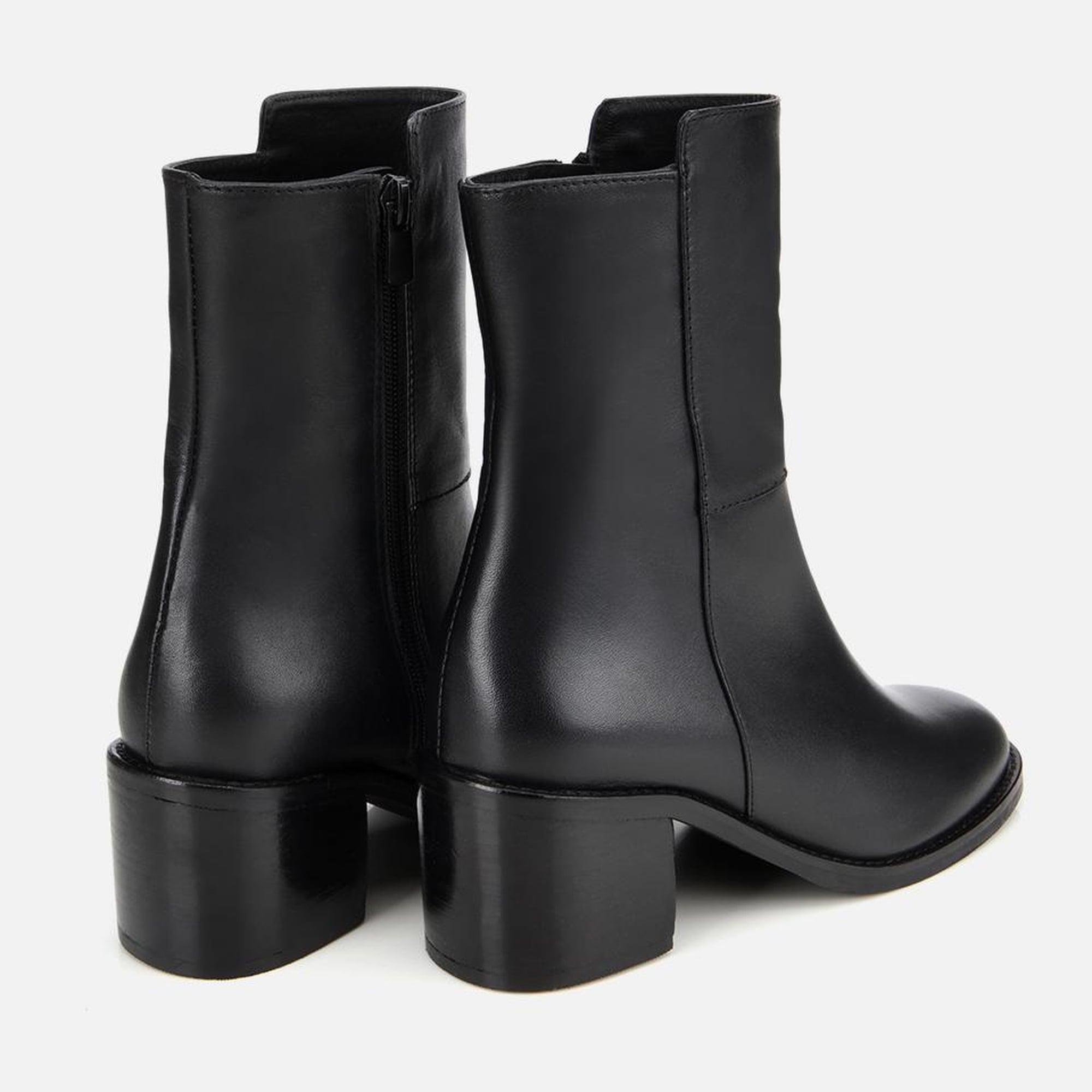 Kadın Deri Siyah Bilekte Topuklu Bot