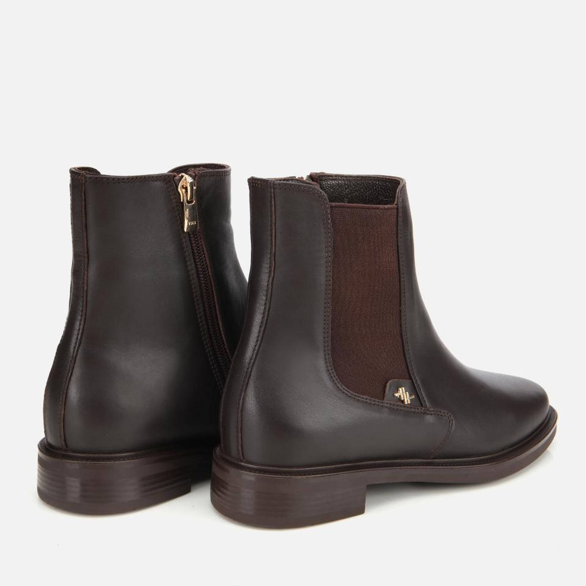 Kadın Deri Kahverengi Lastik Detaylı Bilekte Düz Bot