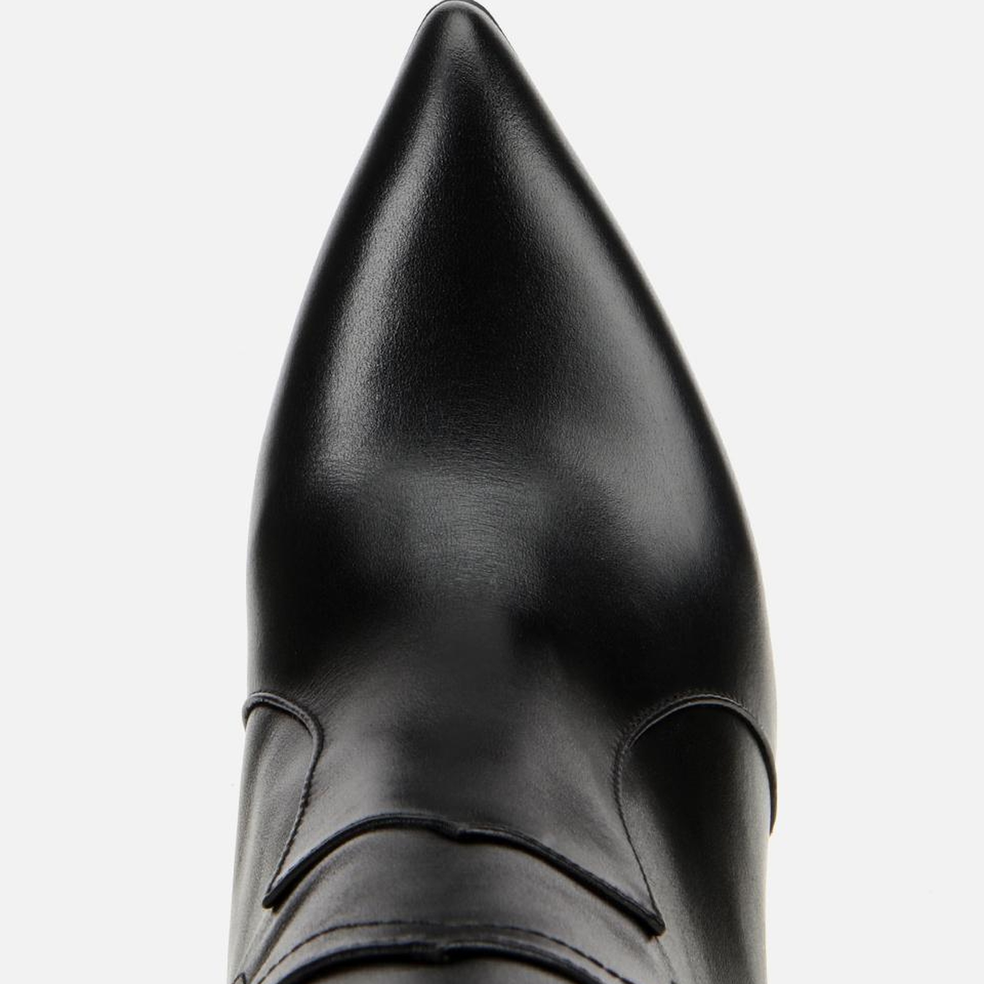 Kadın Deri Siyah Sivri Burunlu Yüksek Topuklu Bot