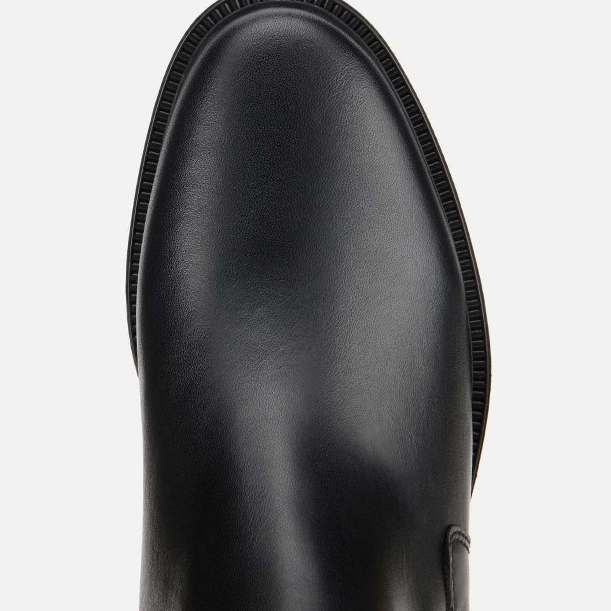 Kadın Deri Siyah Lastik Detaylı Bilekte Düz Bot