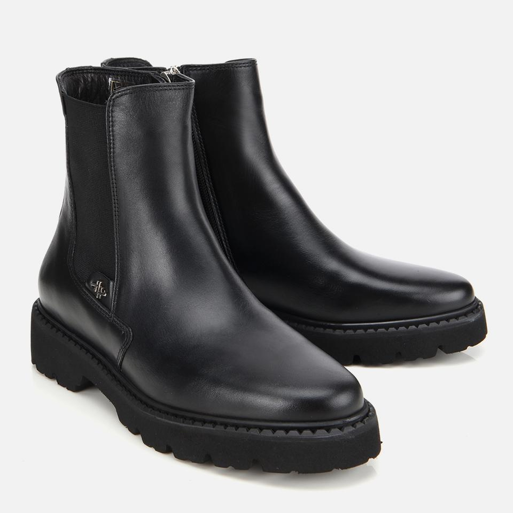 Kadın Deri Siyah Lastik Detaylı Bilekte Düz Bot