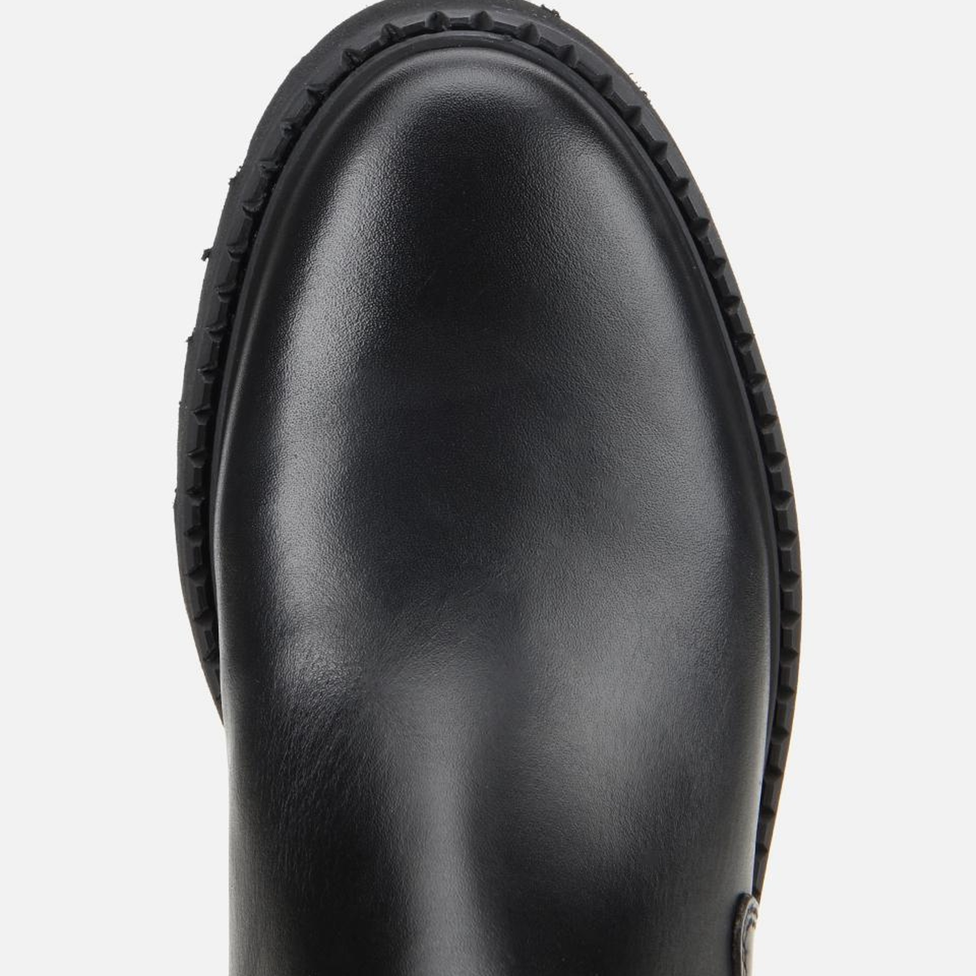 Kadın Deri Siyah Lastik Detaylı Bilekte Düz Bot