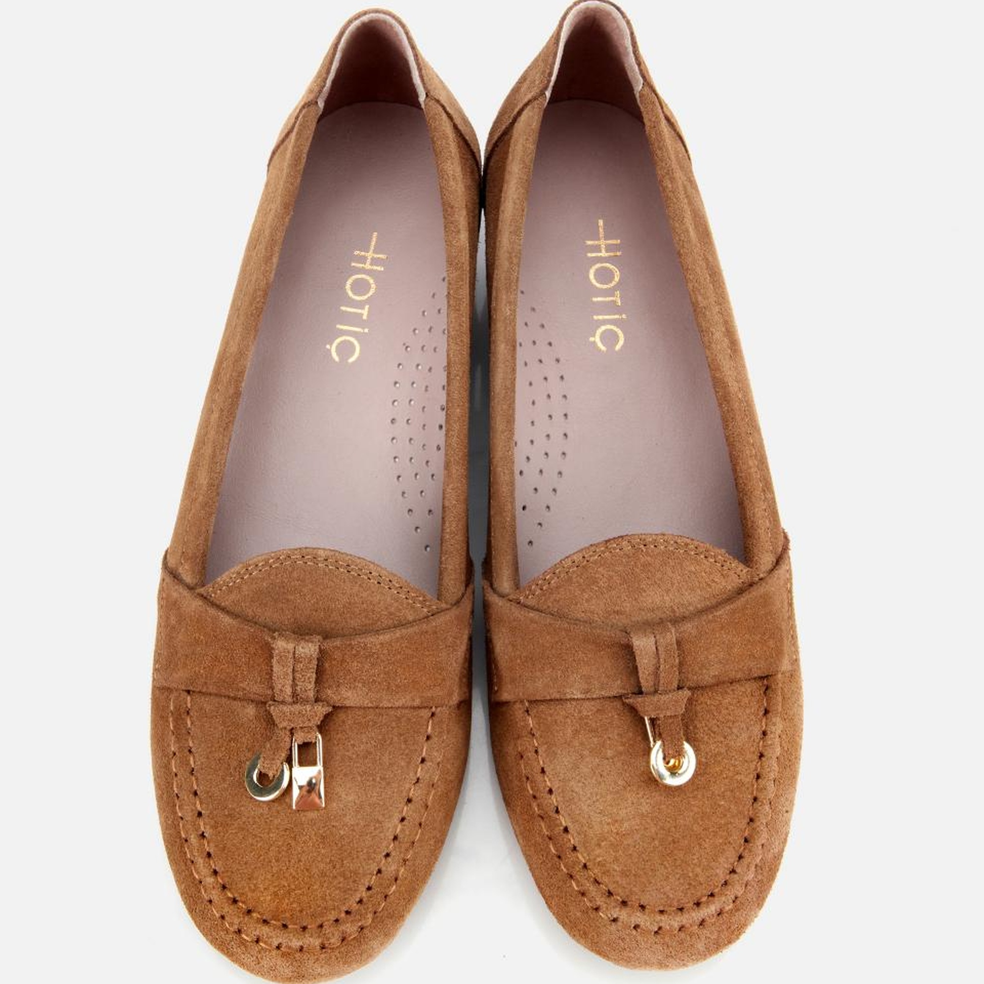 Kadın Süet Deri Taba Dolgu Topuklu Rahat Günlük Loafer