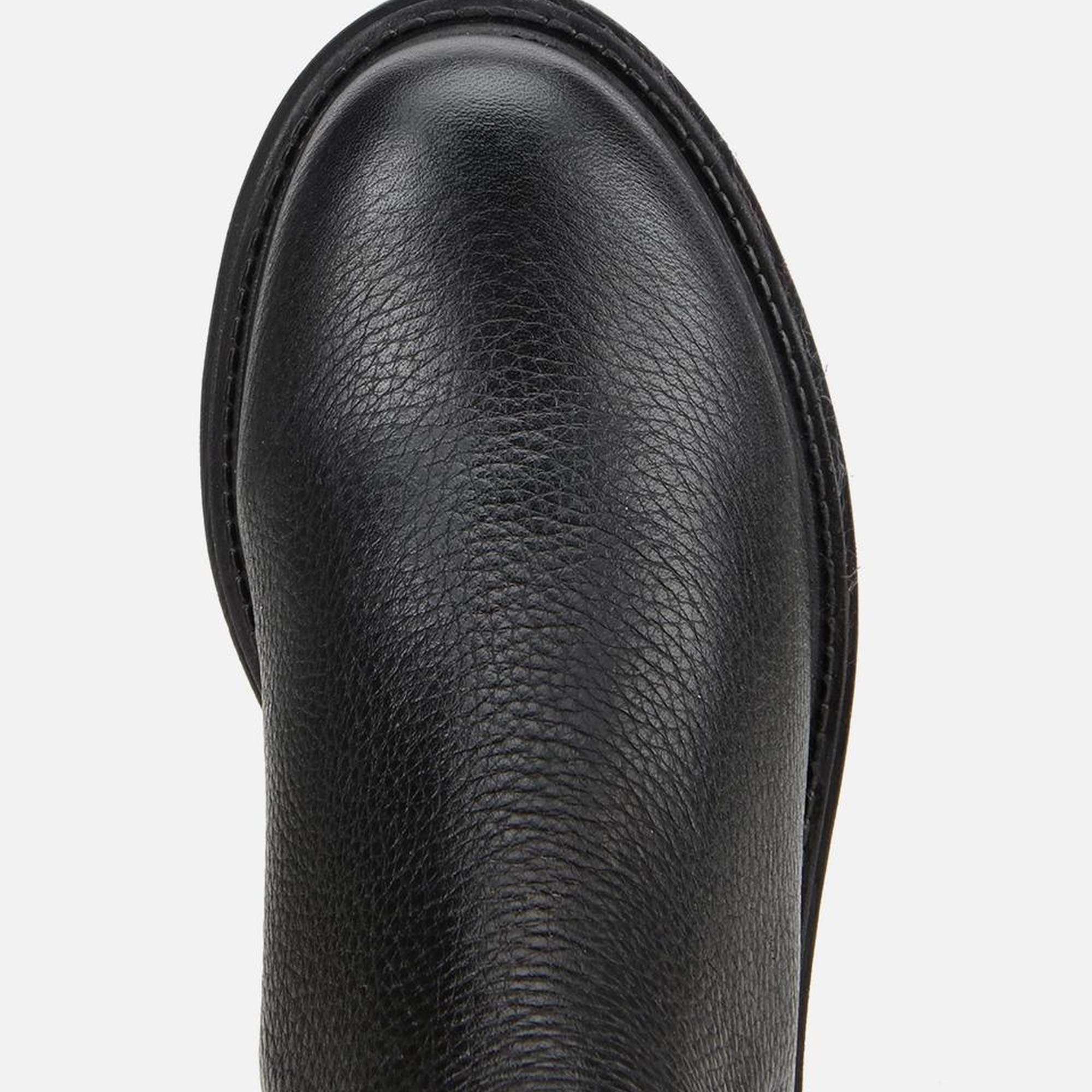 Kadın Deri Siyah Lastik Detaylı Düz Bot