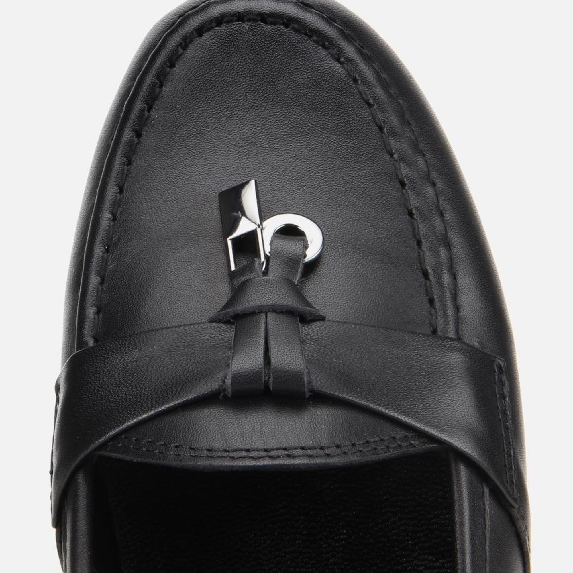 Kadın Deri Siyah Dolgu Topuklu Rahat Günlük Loafer