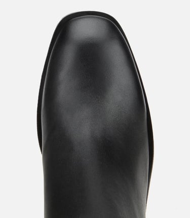  Kadın Deri Siyah Bilekte Topuklu Bot