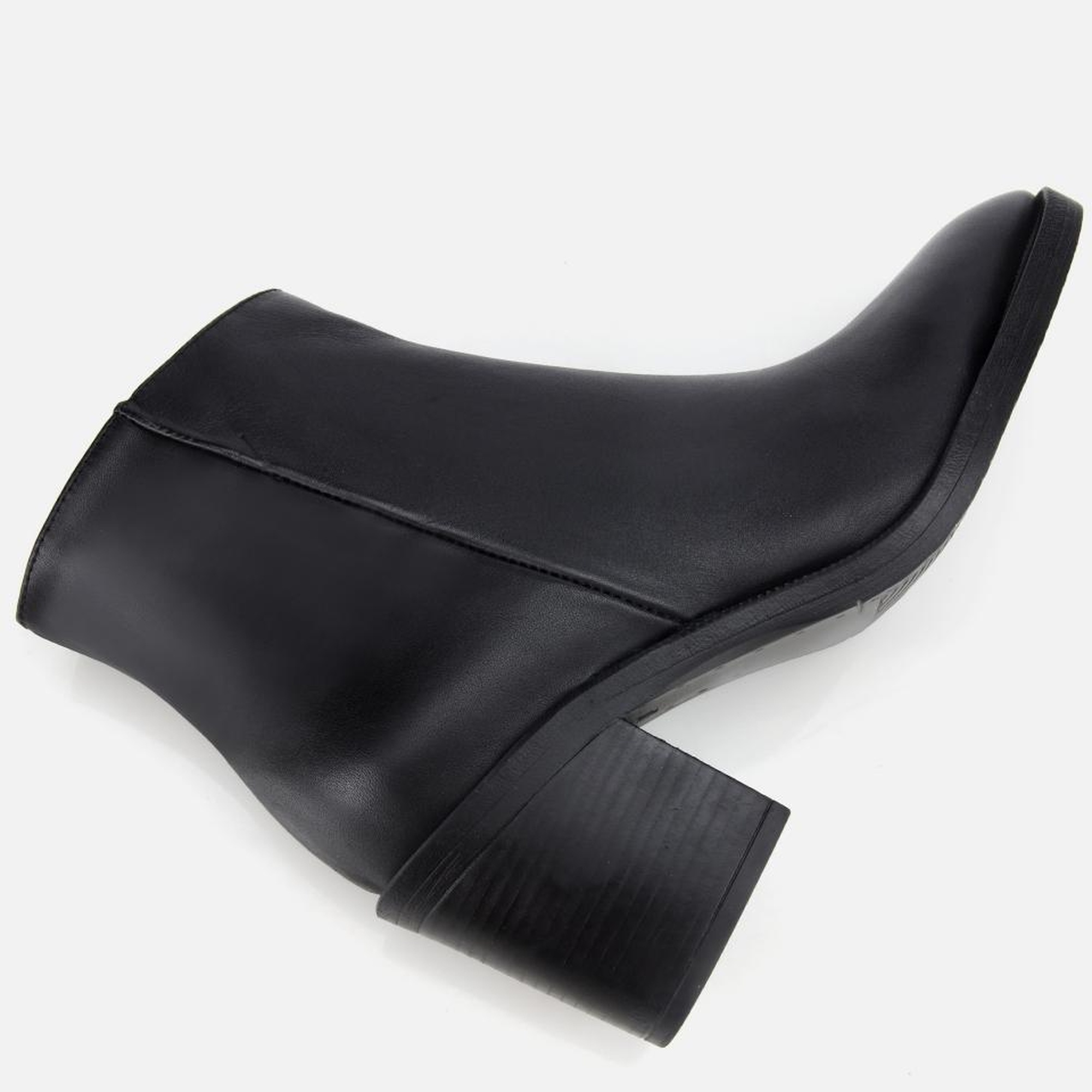 Kadın Deri Siyah Bilekte Topuklu Bot