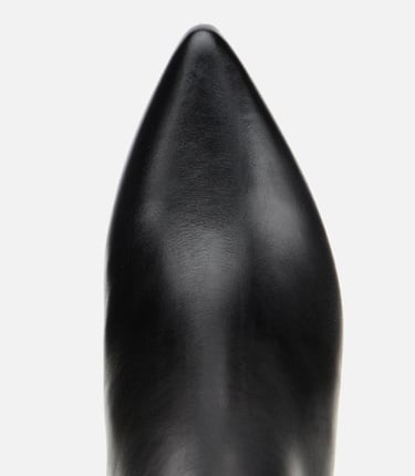  Kadın Deri Siyah Yarım Topuklu Bot