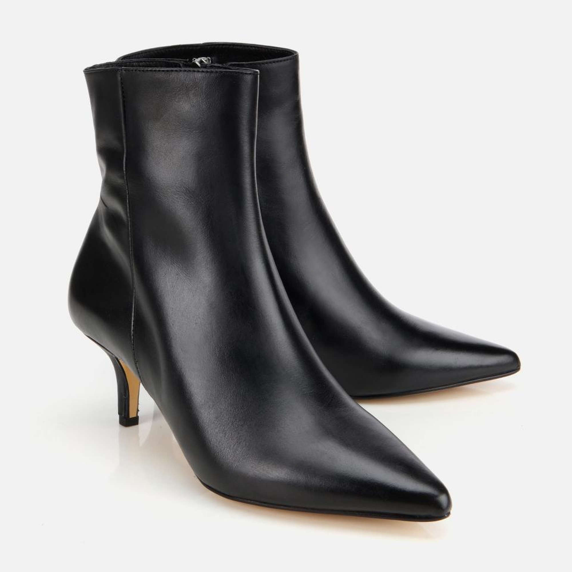 Kadın Deri Siyah Yarım Topuklu Bot