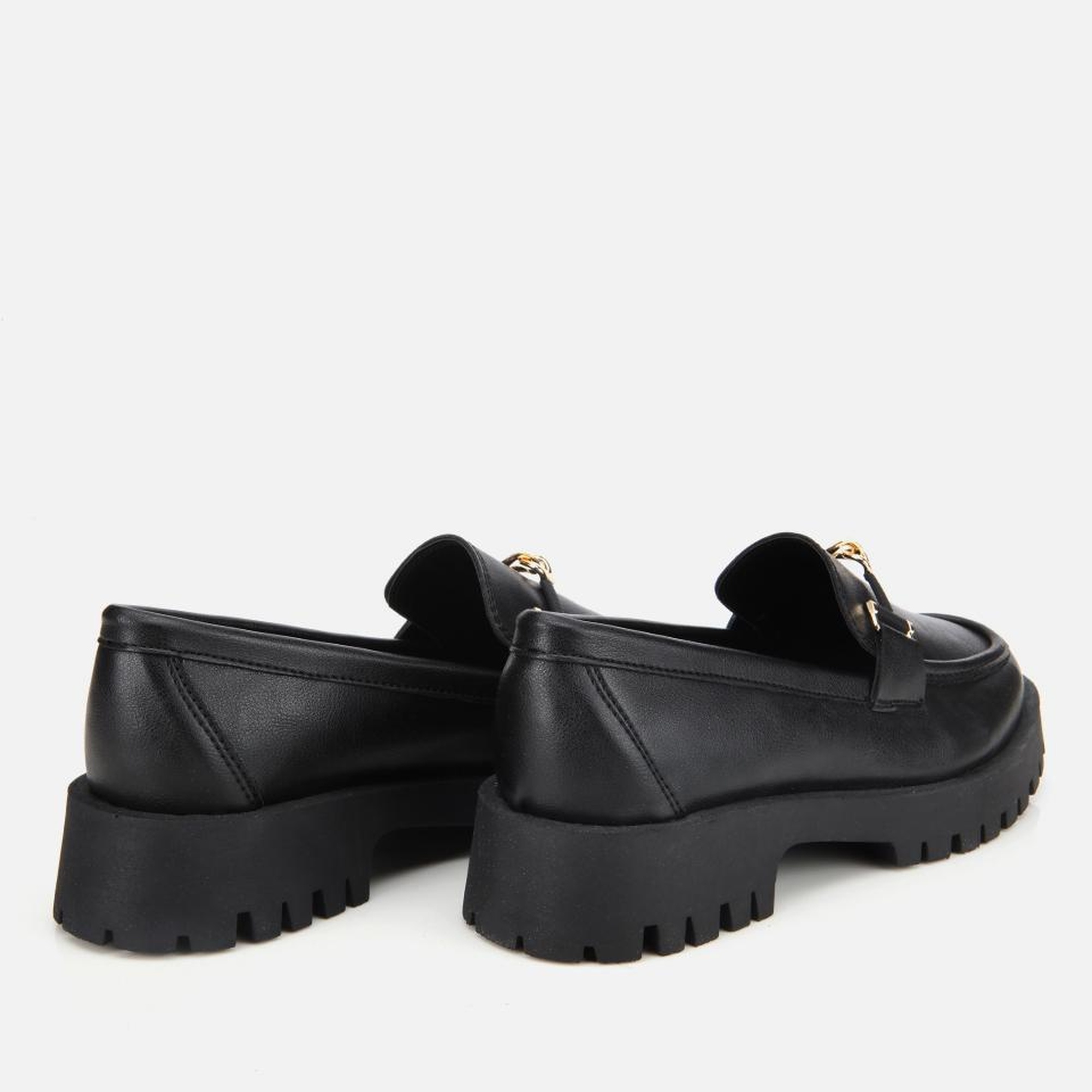 Kadın Siyah Kalın Tabanlı Klasik Loafer