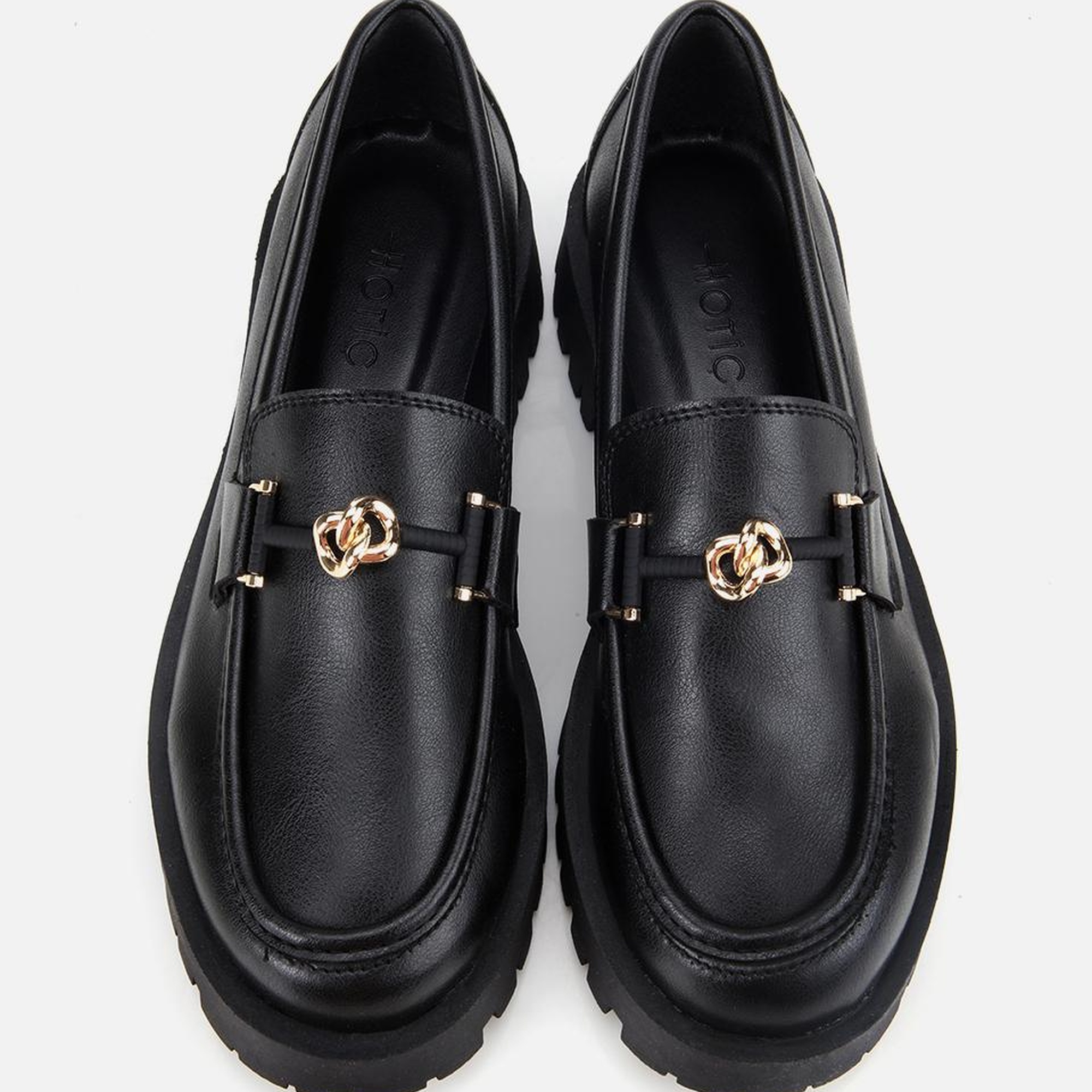 Kadın Siyah Kalın Tabanlı Klasik Loafer