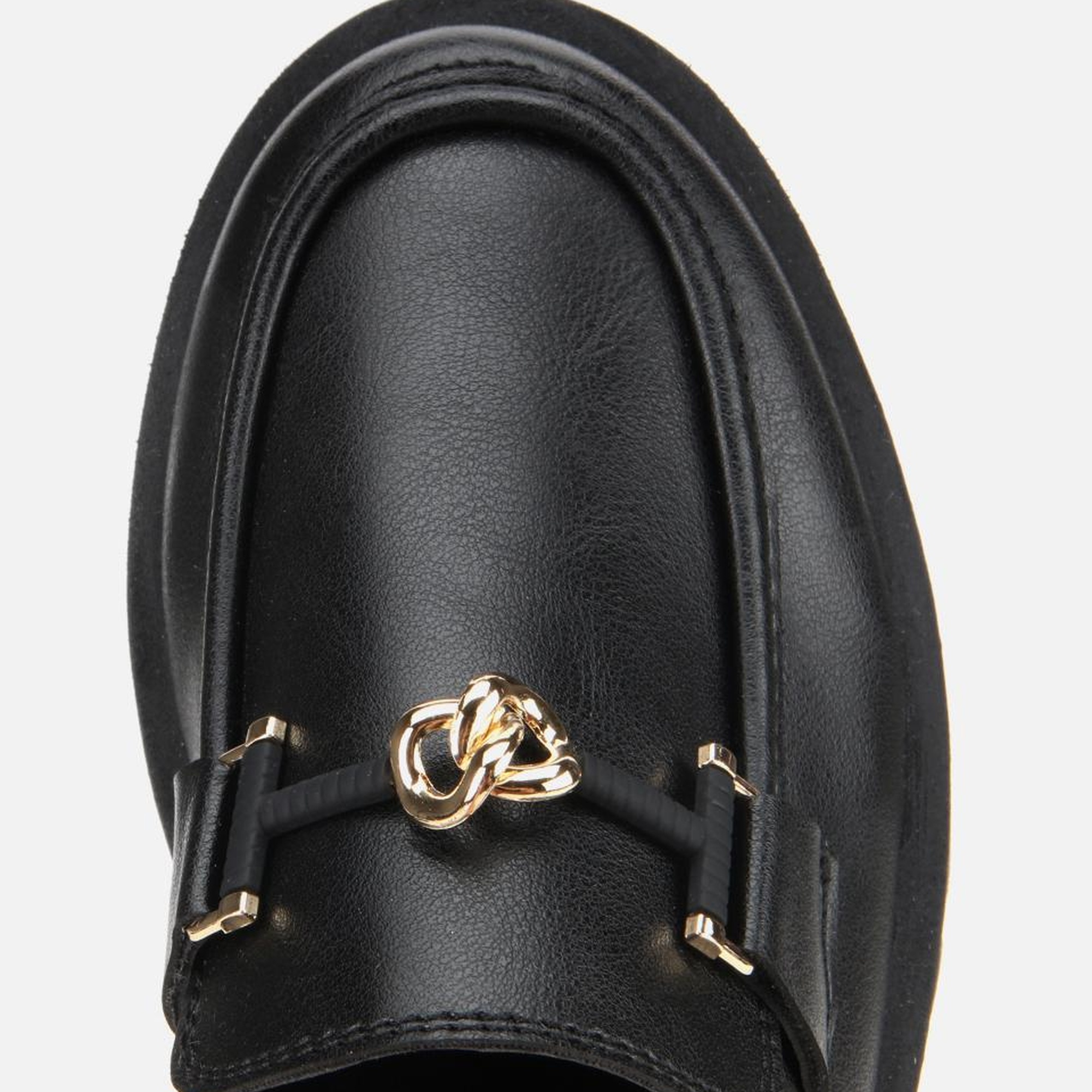 Kadın Siyah Kalın Tabanlı Klasik Loafer